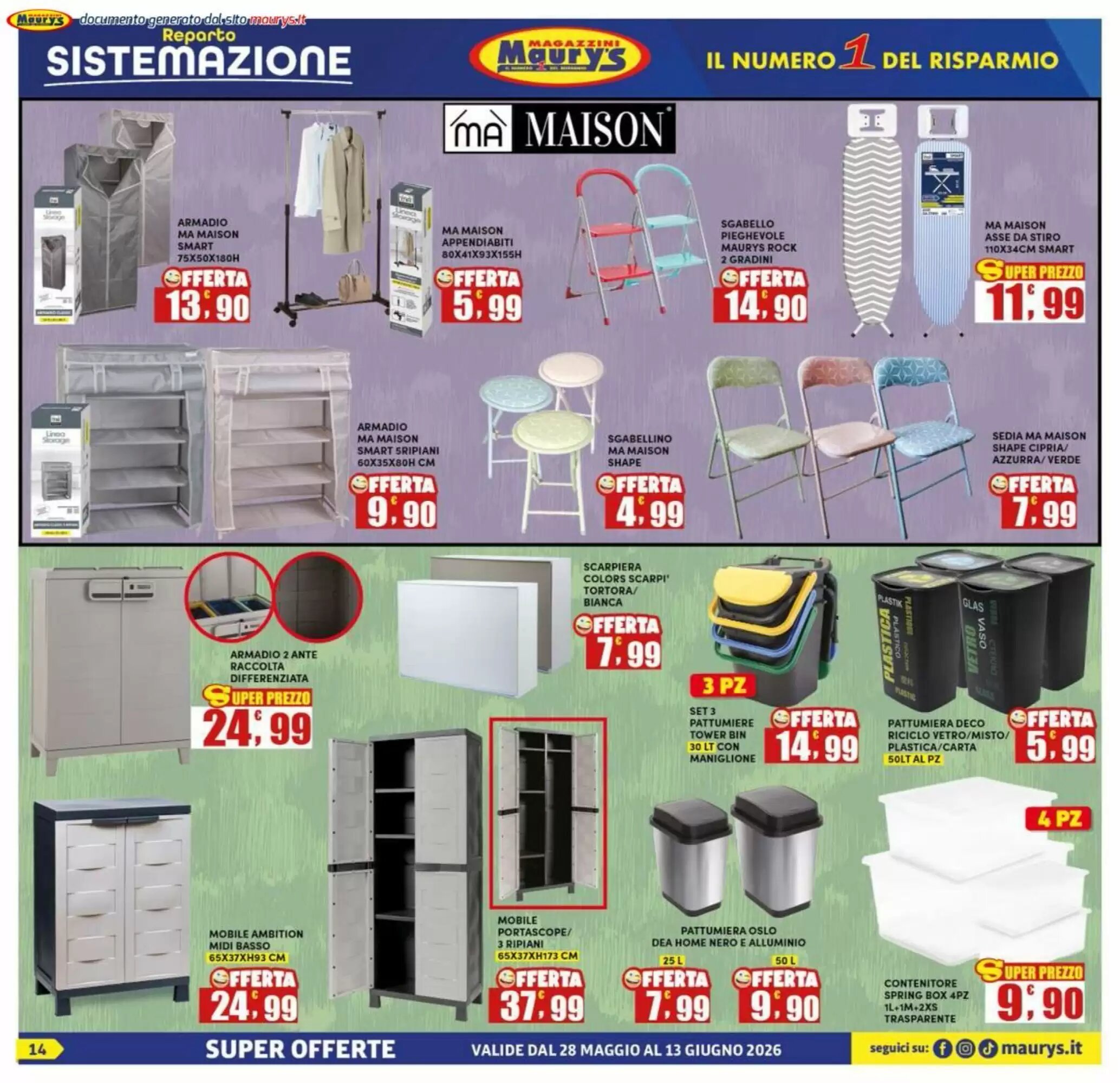 Volantino promozionale Maury's  valide dal 28/05/2026 - Pagina 14.