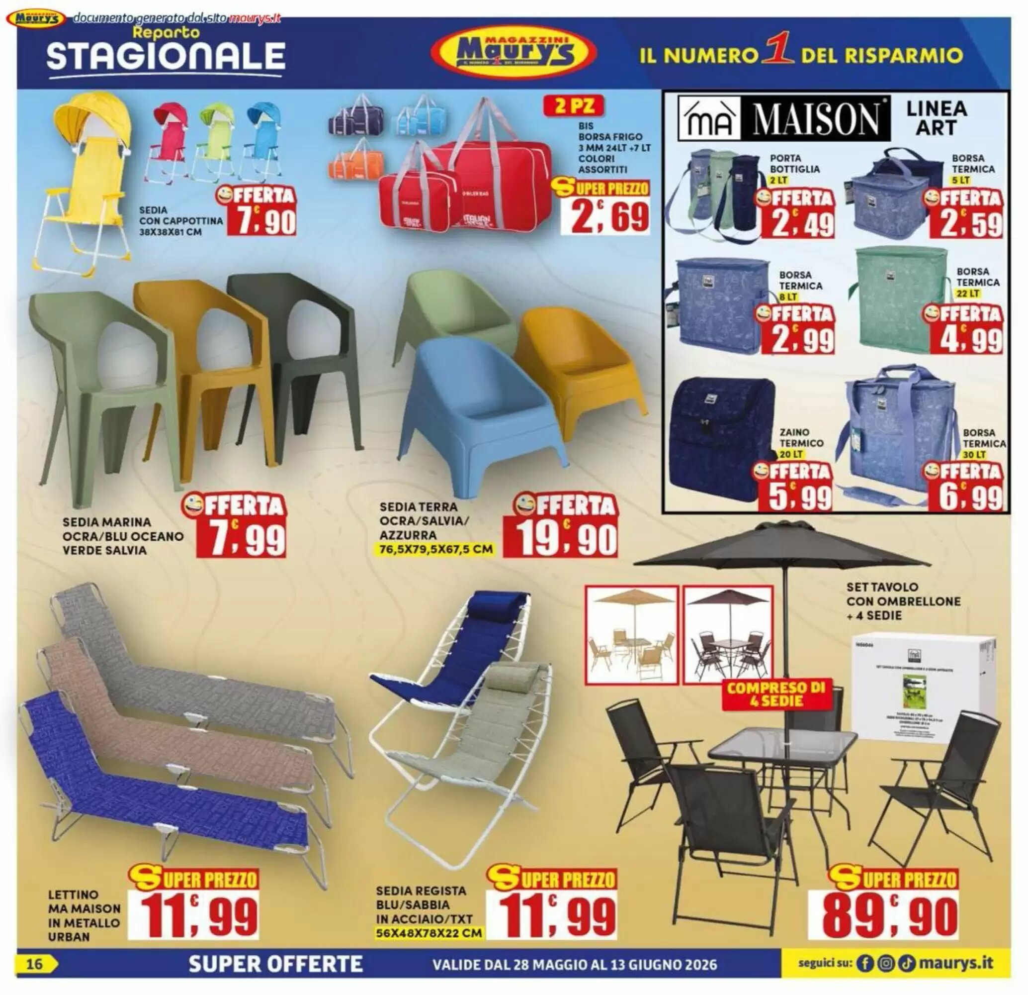 Volantino promozionale Maury's  valide dal 28/05/2026 - Pagina 16.
