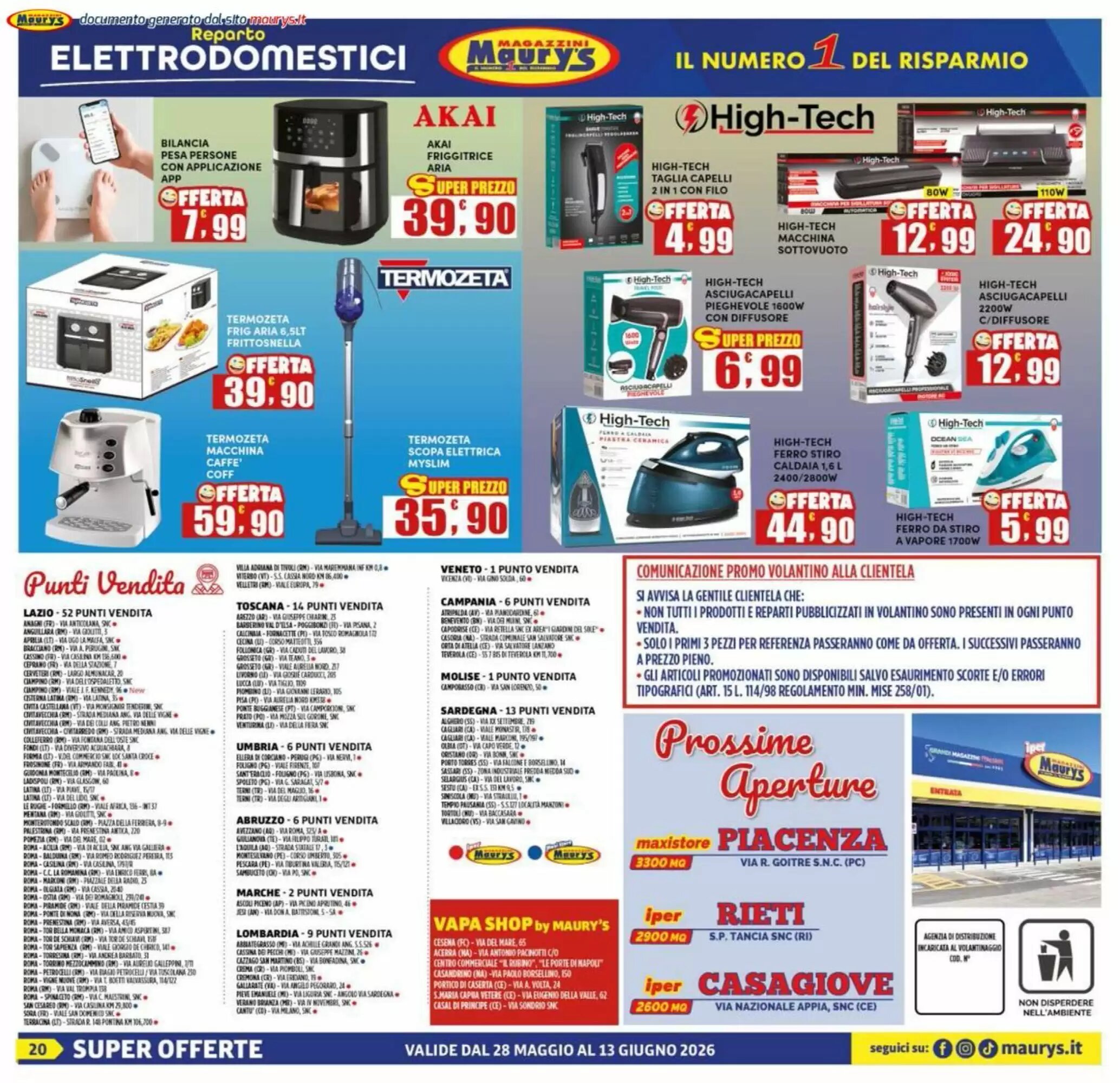 Volantino promozionale Maury's  valide dal 28/05/2026 - Pagina 20.