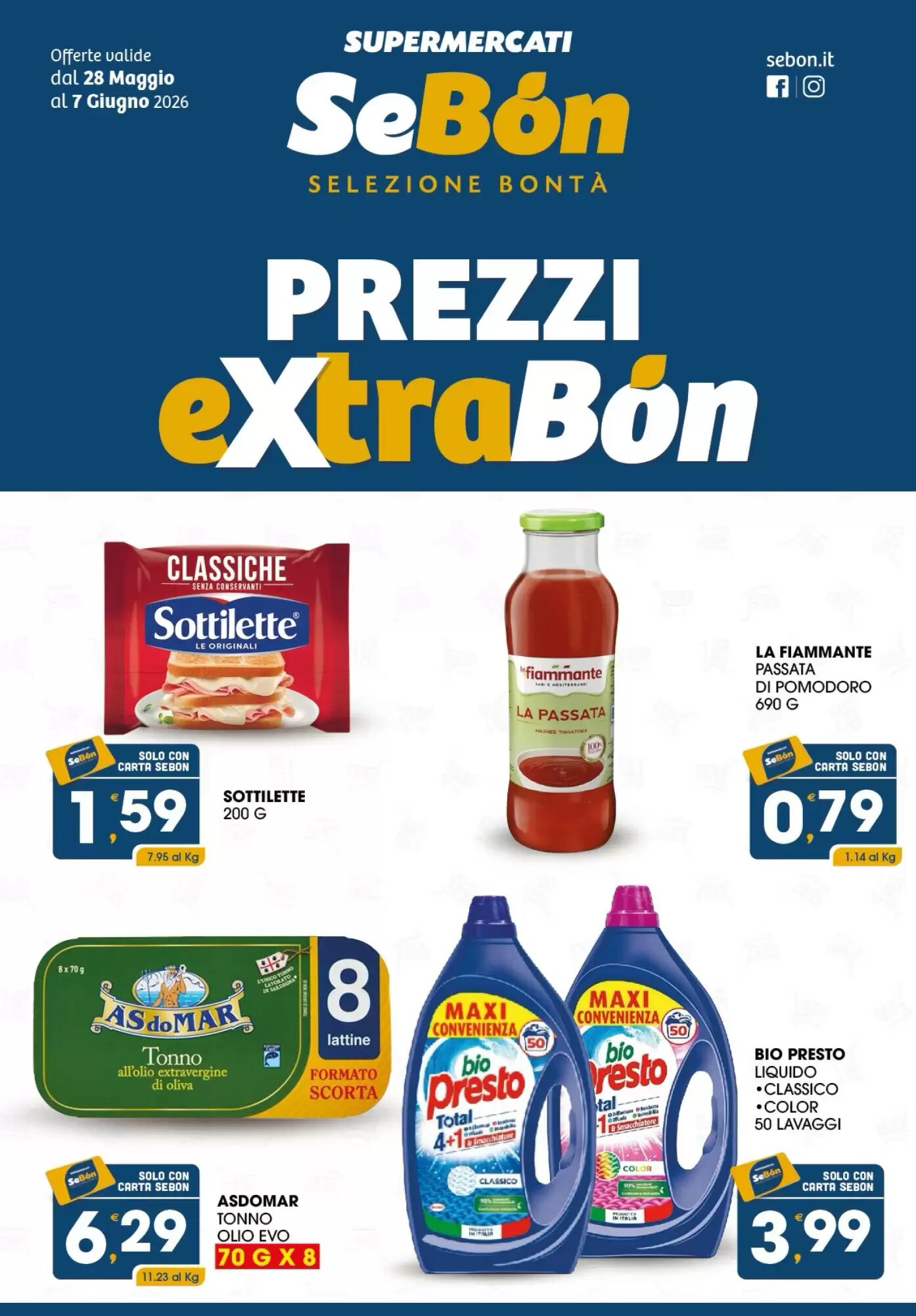 Volantino promozionale SeBón Supermercati  valide dal 28/05/2026 - Pagina 1.