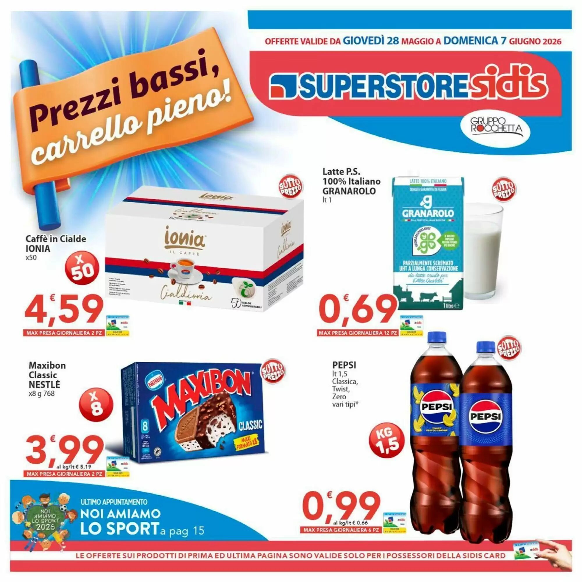 Volantino promozionale Sidis  valide dal 28/05/2026 - Pagina 1.