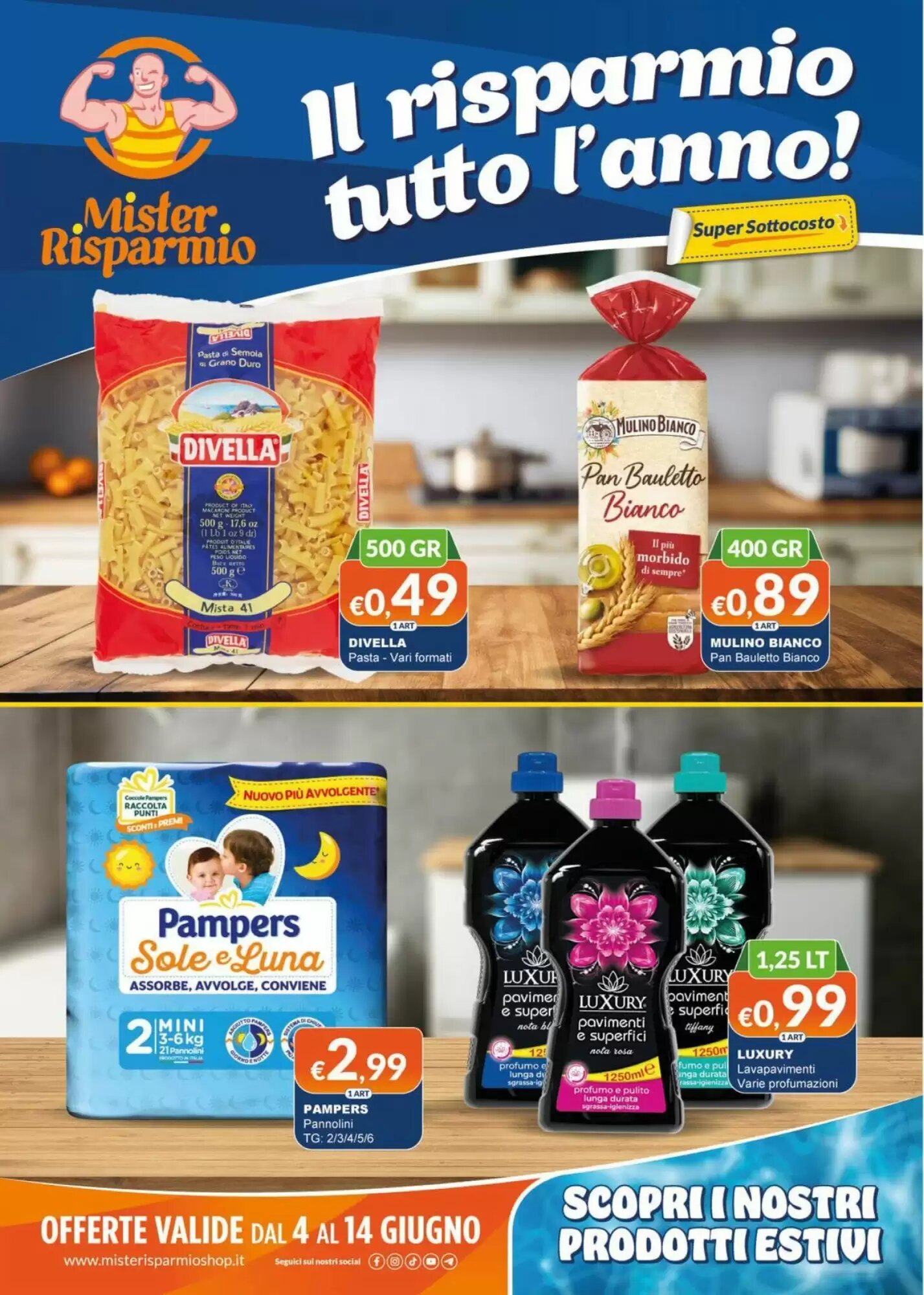 Volantino promozionale Mister Risparmio  valide dal 04/06/2026 - Pagina 1.