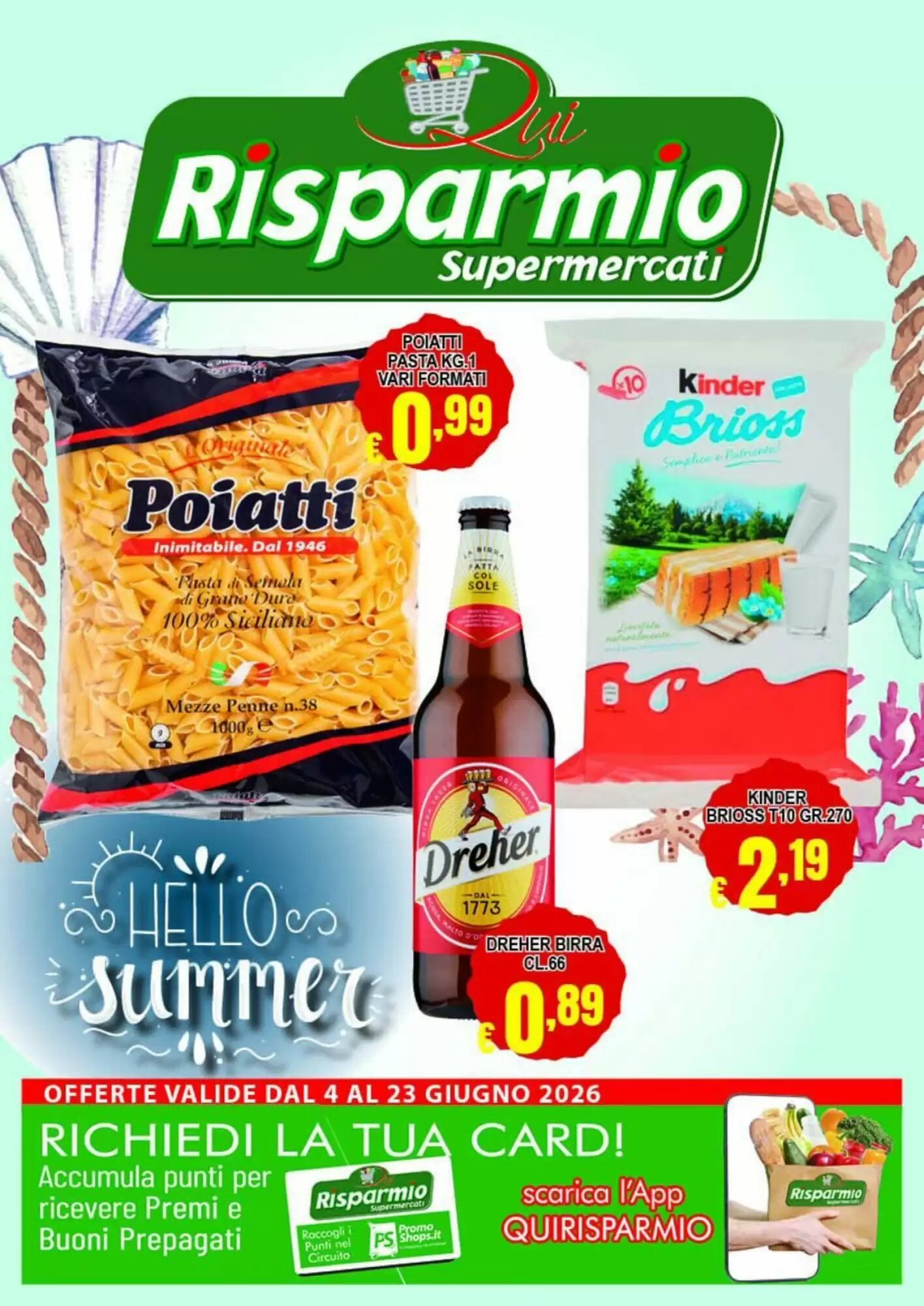 Volantino promozionale Risparmio Supermercati valide dal 04/06/2026 - Pagina 1.