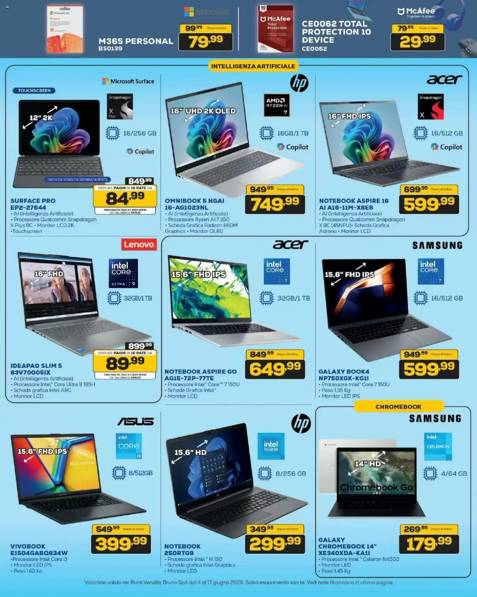 Volantino promozionale Euronics Bruno  valide dal 04/06/2026 - Pagina 17.