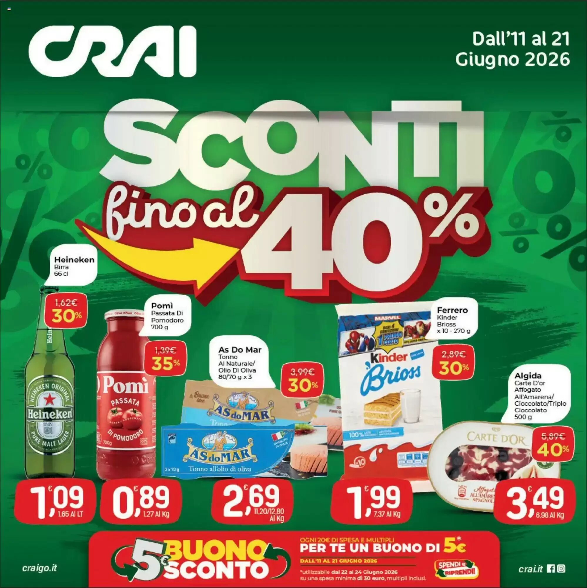 Volantino promozionale Crai  valide dal 11/06/2026 - Pagina 1.
