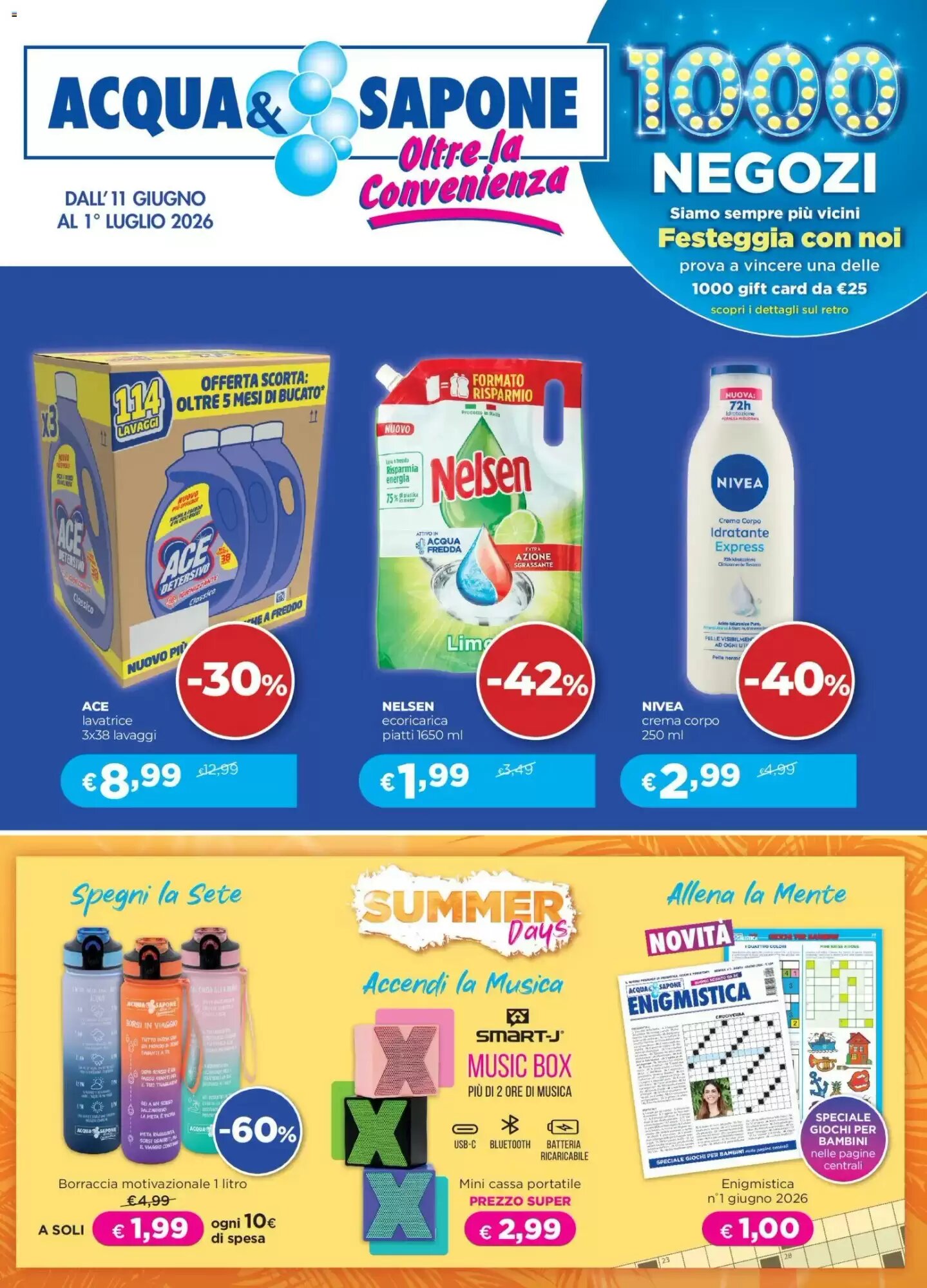 Volantino promozionale Acqua & Sapone  valide dal 11/06/2026 - Pagina 1.