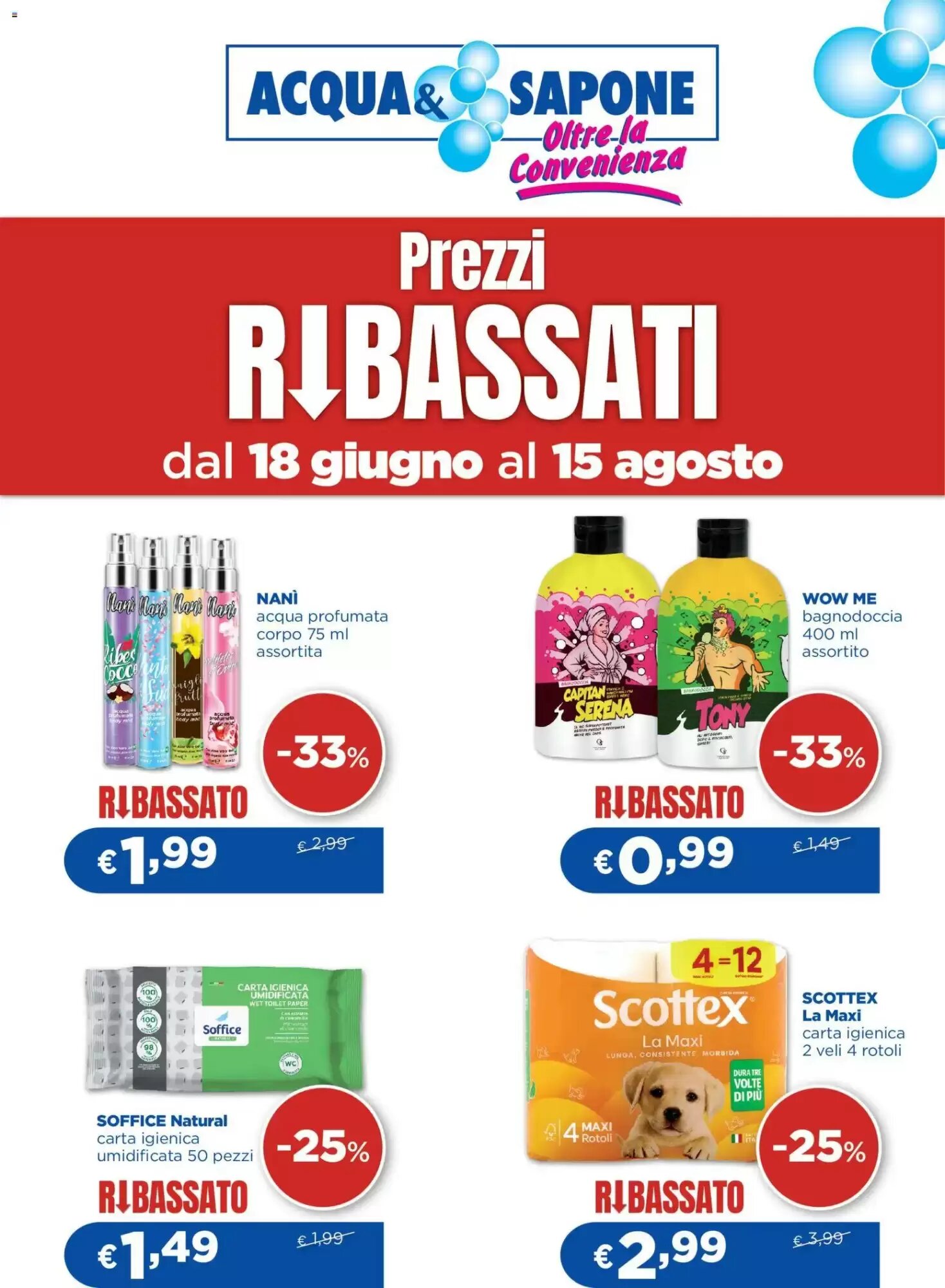 Volantino promozionale Acqua & Sapone valide dal 18/06/2026 - Pagina 1.