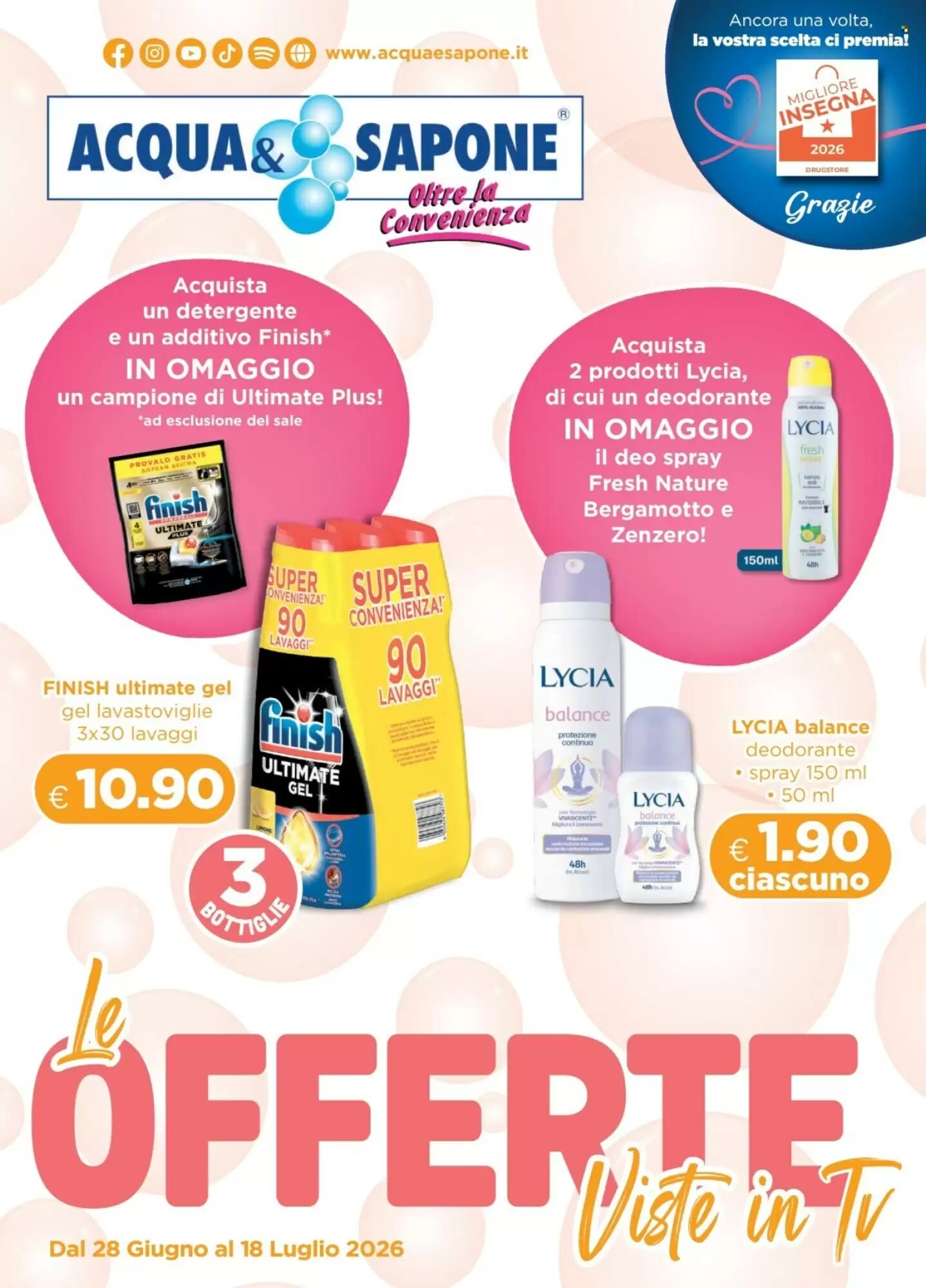 Volantino promozionale Acqua & Sapone valide dal 28/06/2026 - Pagina 1.