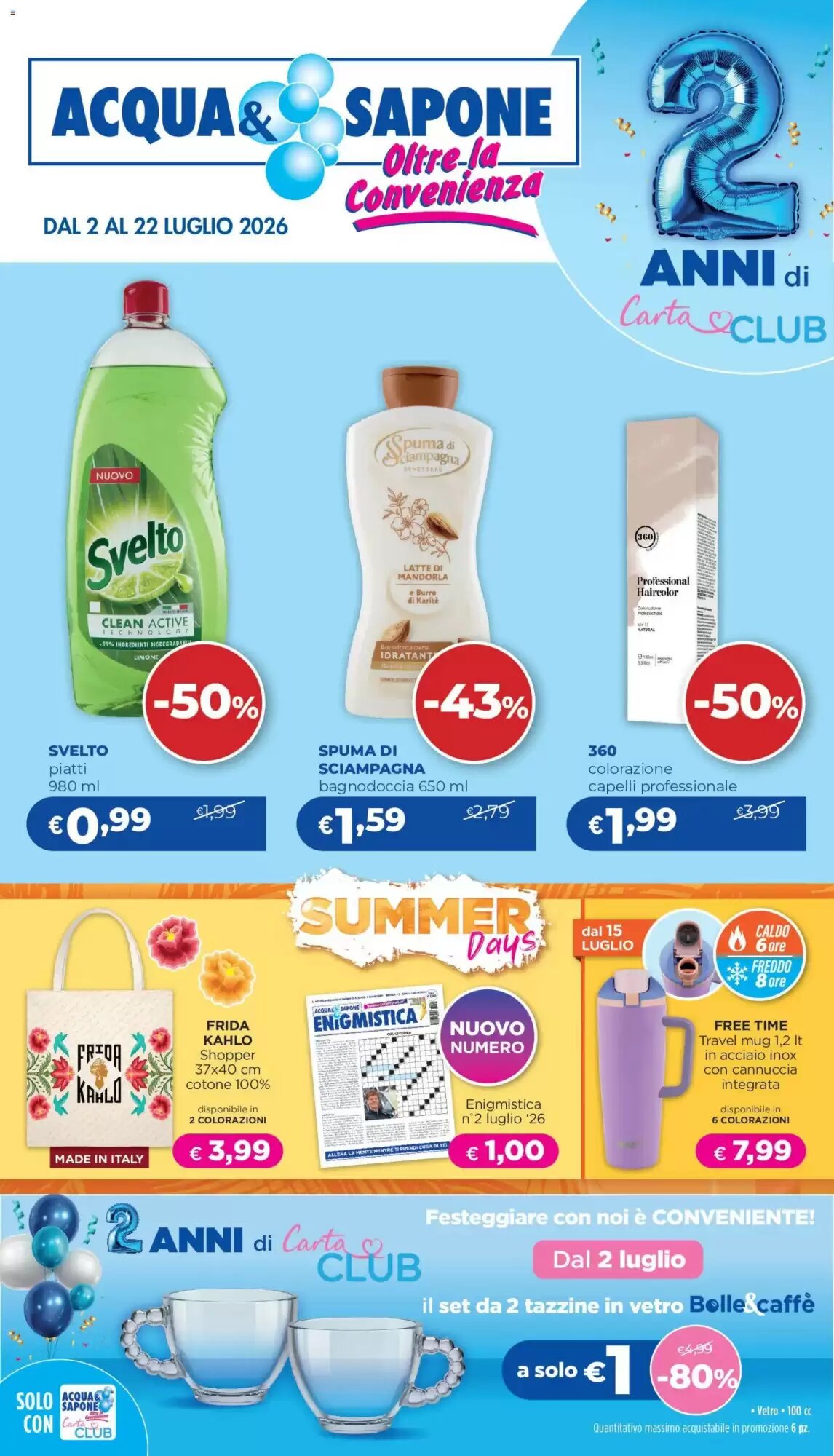 Volantino promozionale Acqua & Sapone  valide dal 02/07/2026 - Pagina 1.