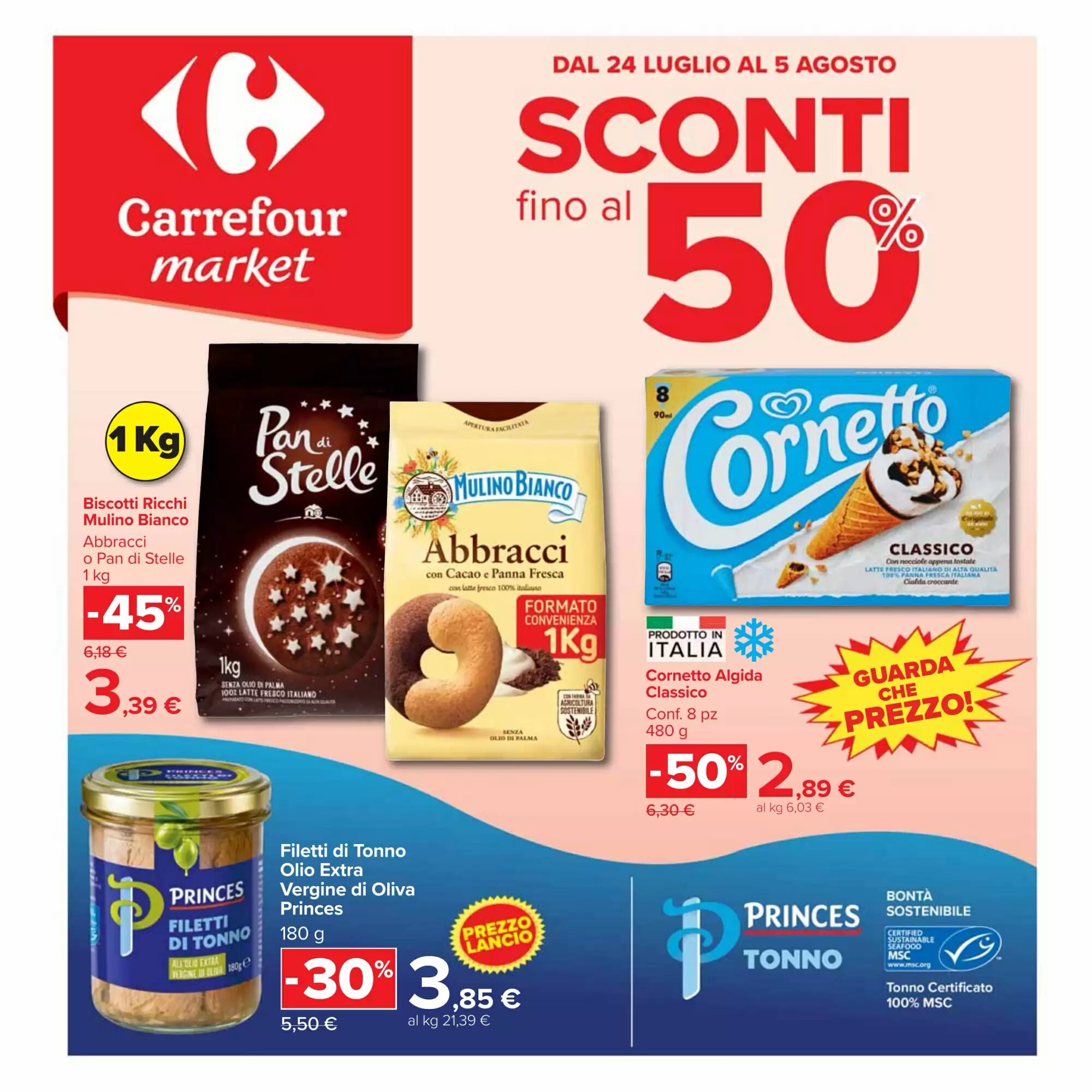 Volantino promozionale Carrefour Market  valide dal 24/07/2026 - Pagina 1.