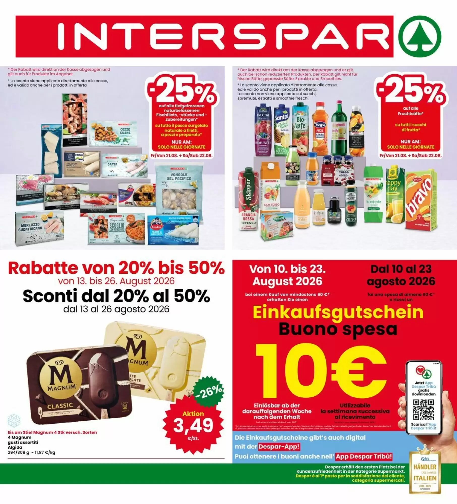 Volantino promozionale Interspar valide dal 10/08/2026 - Pagina 1.