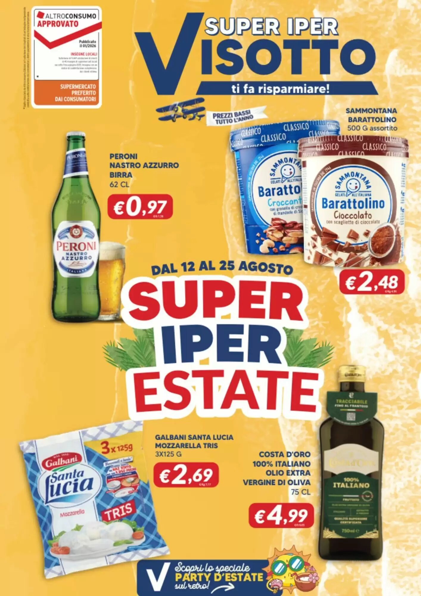 Volantino promozionale Supermercati Visotto  valide dal 12/08/2026 - Pagina 1.