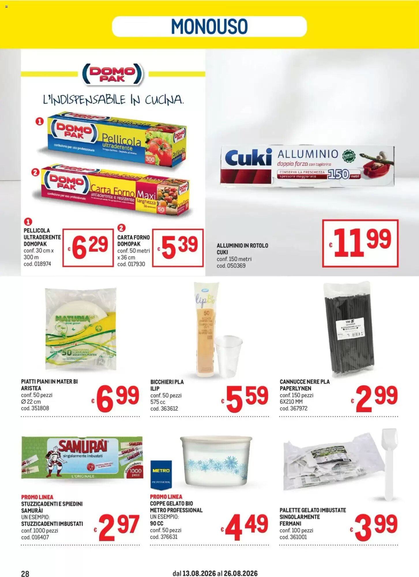 Volantino promozionale Metro  valide dal 13/08/2026 - Pagina 28.