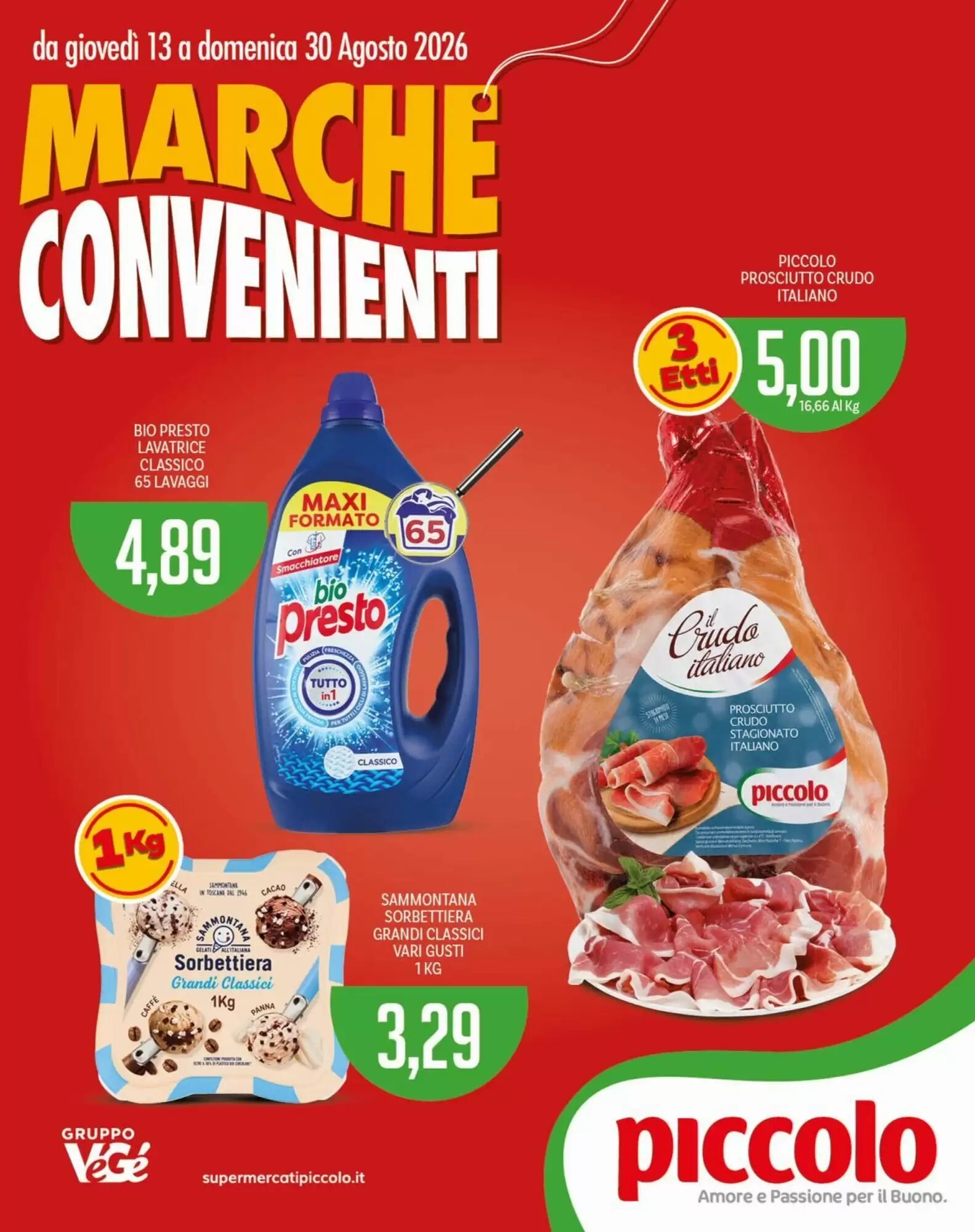 Volantino promozionale Supermercati Piccolo  valide dal 13/08/2026 - Pagina 1.