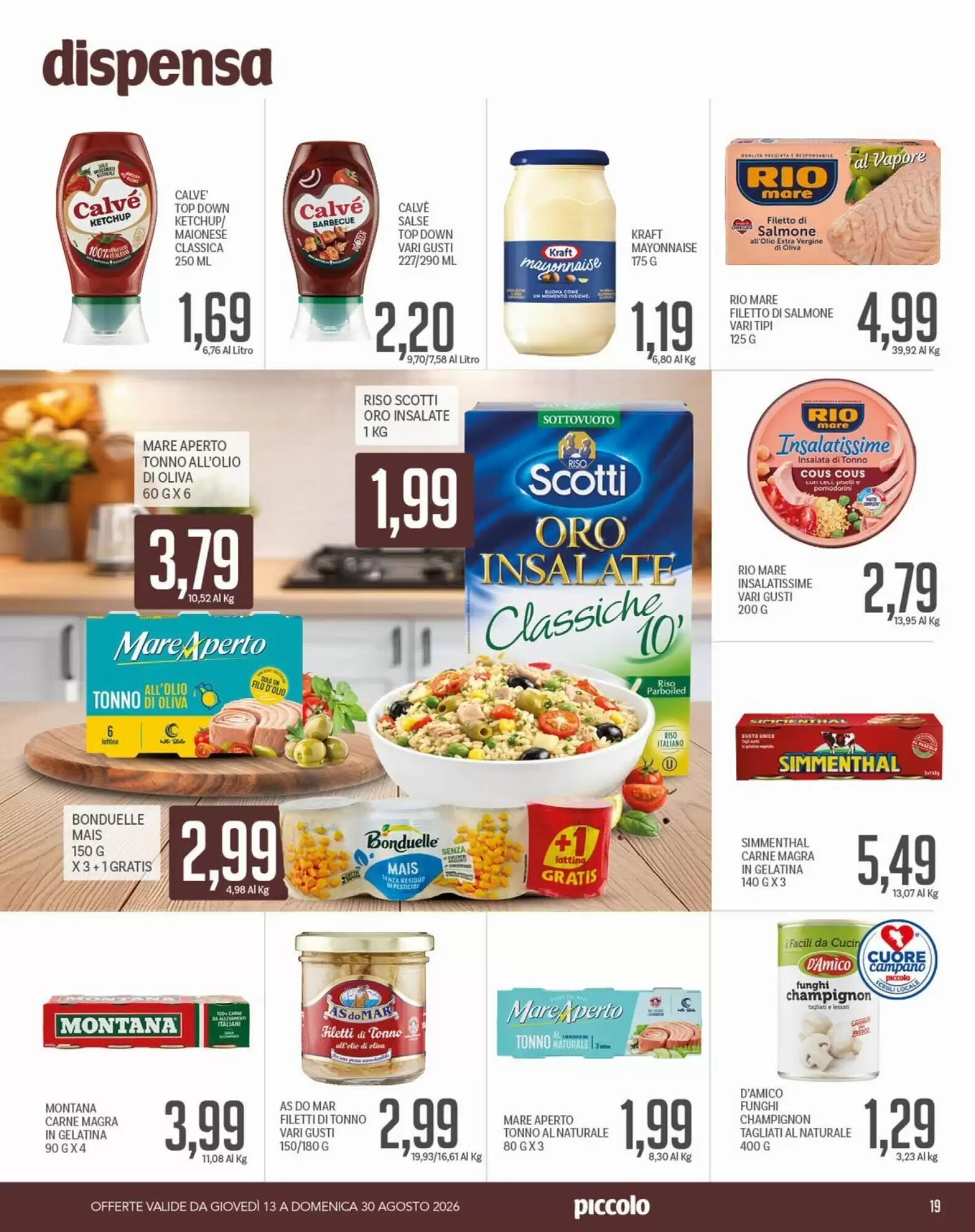 Volantino promozionale Supermercati Piccolo  valide dal 13/08/2026 - Pagina 19.