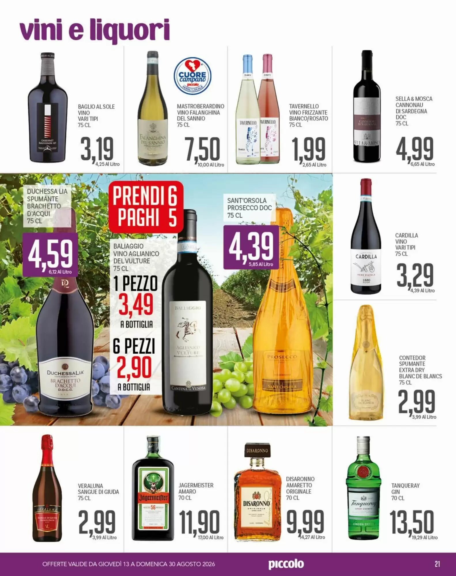 Volantino promozionale Supermercati Piccolo  valide dal 13/08/2026 - Pagina 21.