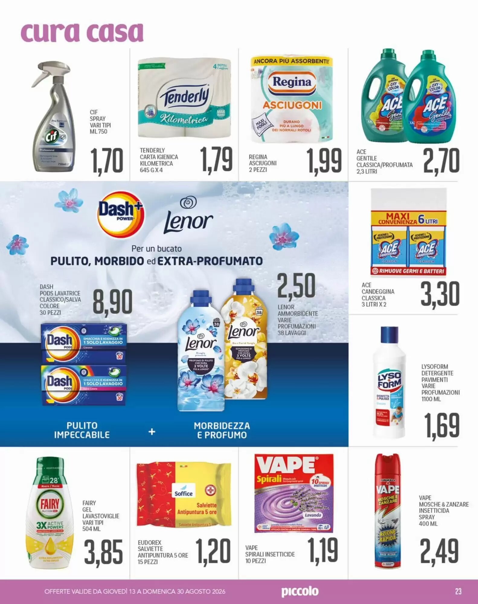 Volantino promozionale Supermercati Piccolo  valide dal 13/08/2026 - Pagina 23.