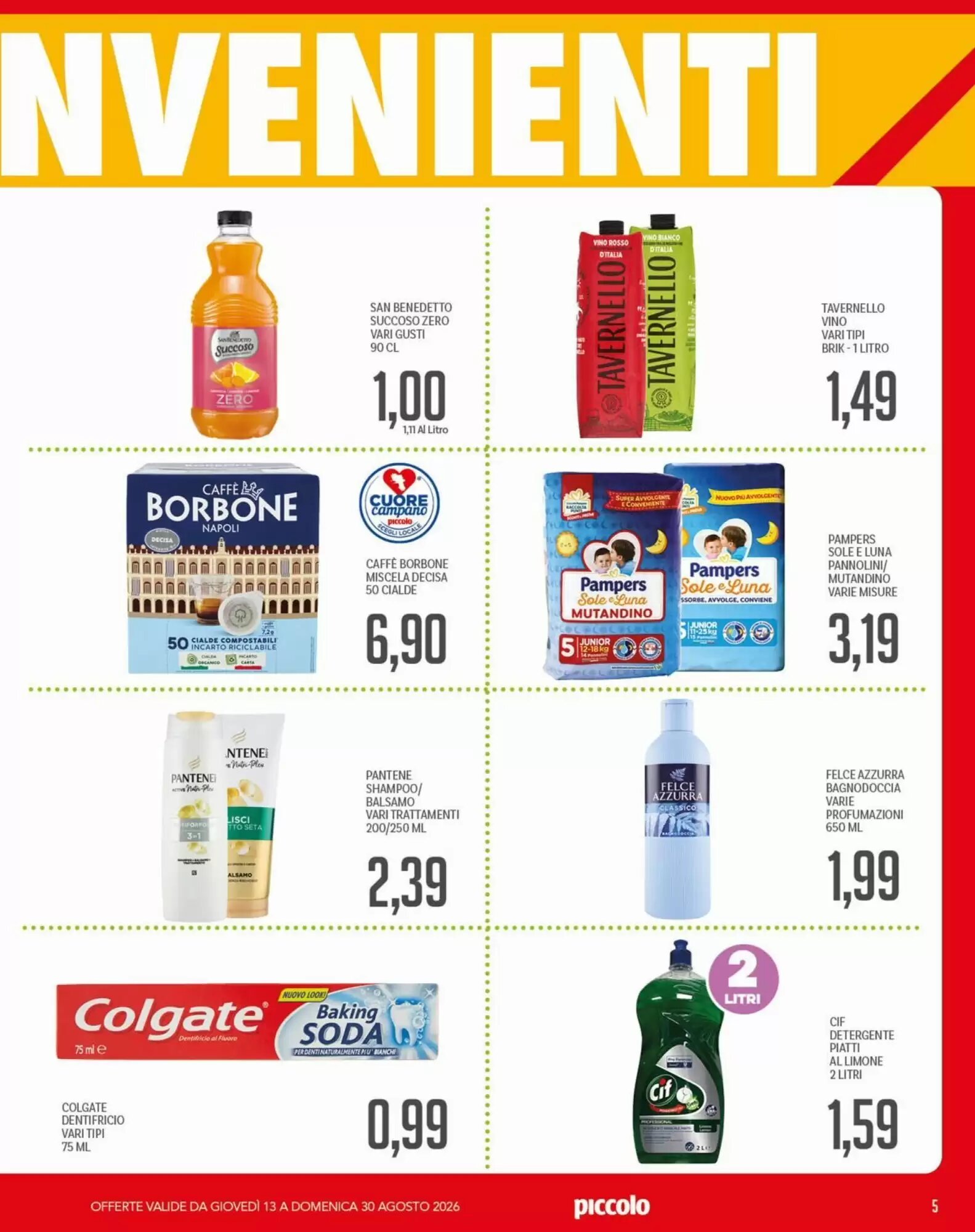 Volantino promozionale Supermercati Piccolo  valide dal 13/08/2026 - Pagina 5.