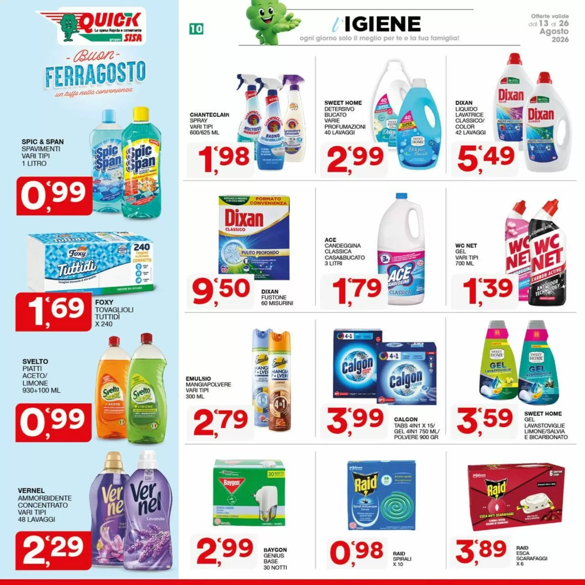 Volantino promozionale Quick Sisa  valide dal 13/08/2026 - Pagina 10.