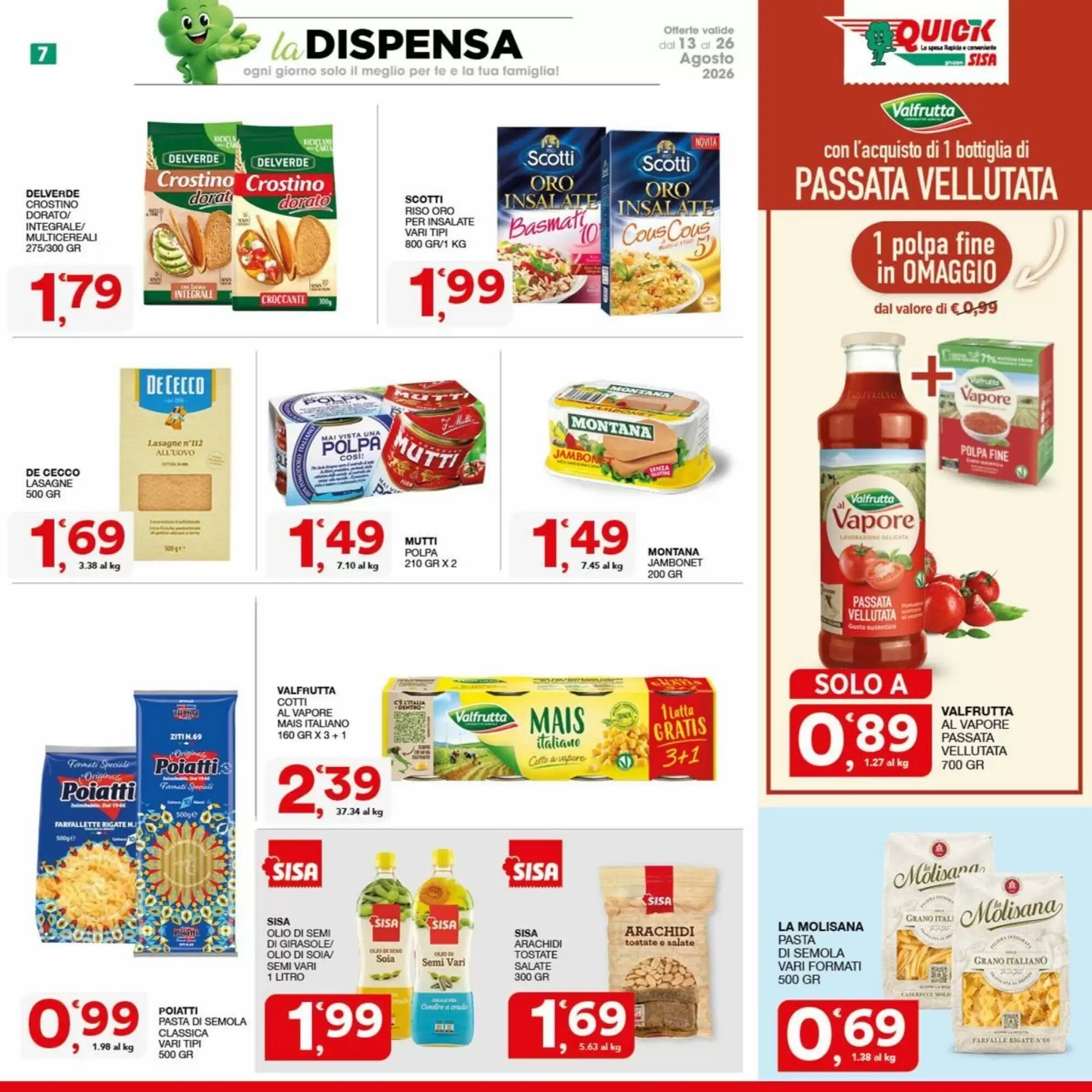 Volantino promozionale Quick Sisa  valide dal 13/08/2026 - Pagina 7.