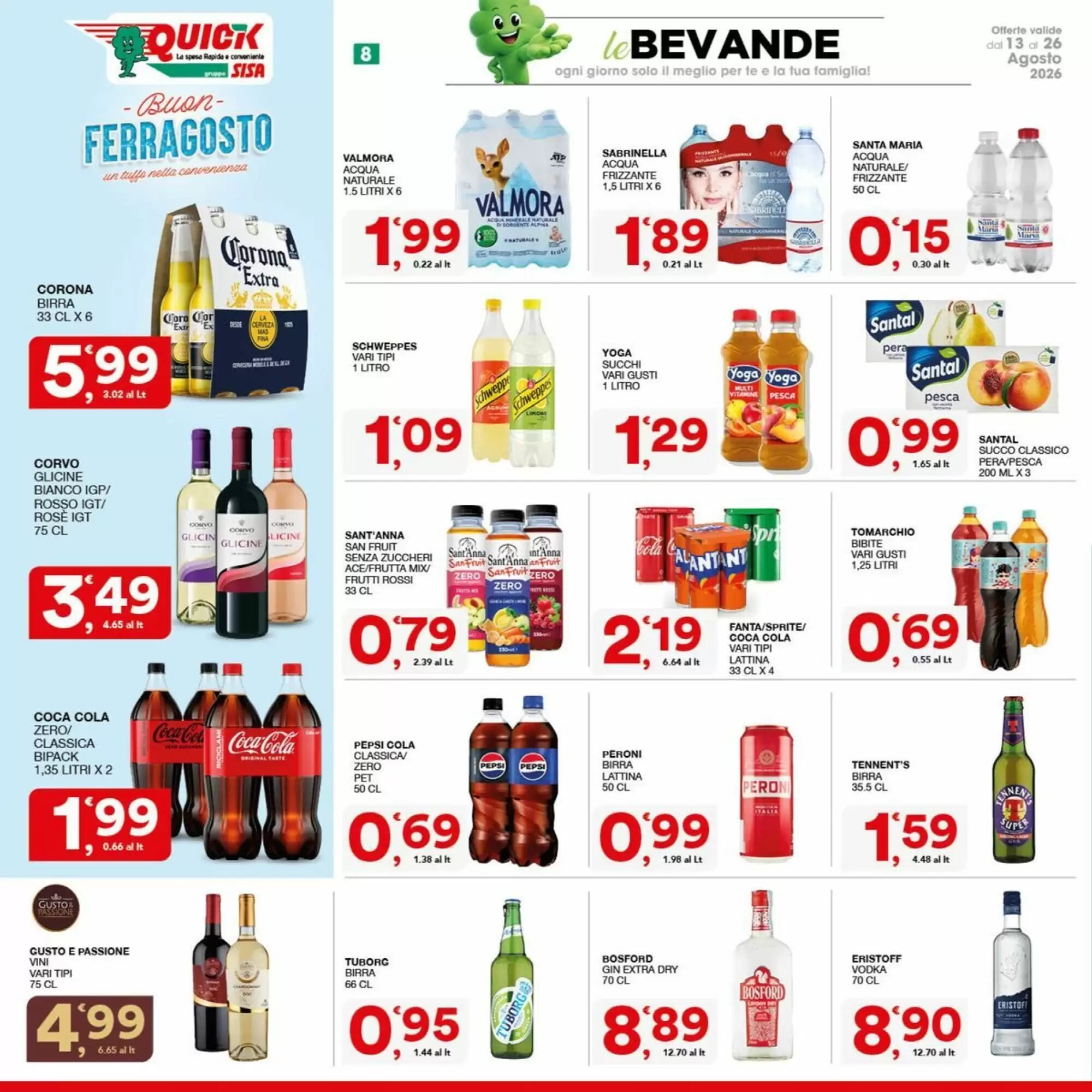 Volantino promozionale Quick Sisa  valide dal 13/08/2026 - Pagina 8.