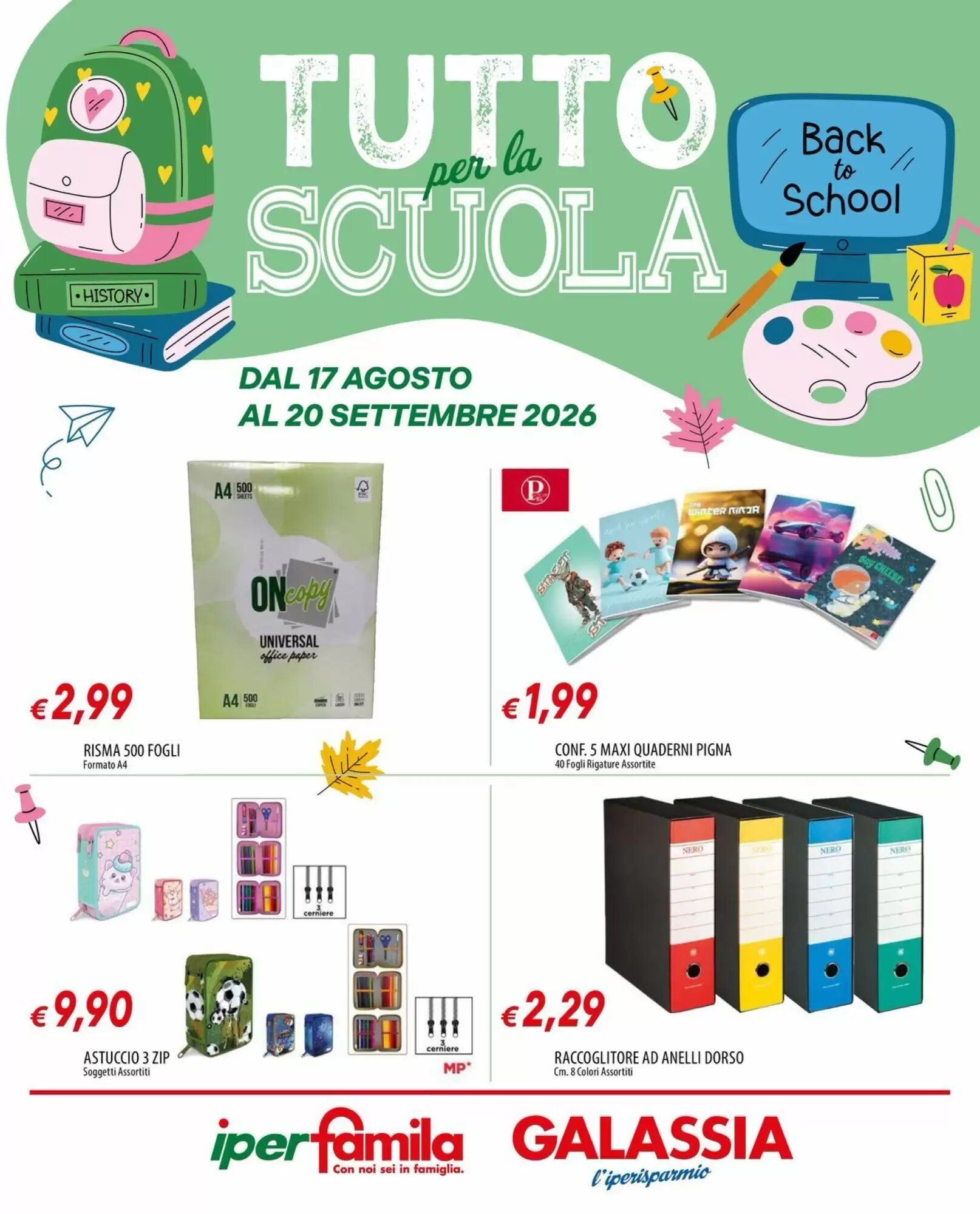 Volantino promozionale Galassia valide dal 17/08/2026 - Pagina 1.