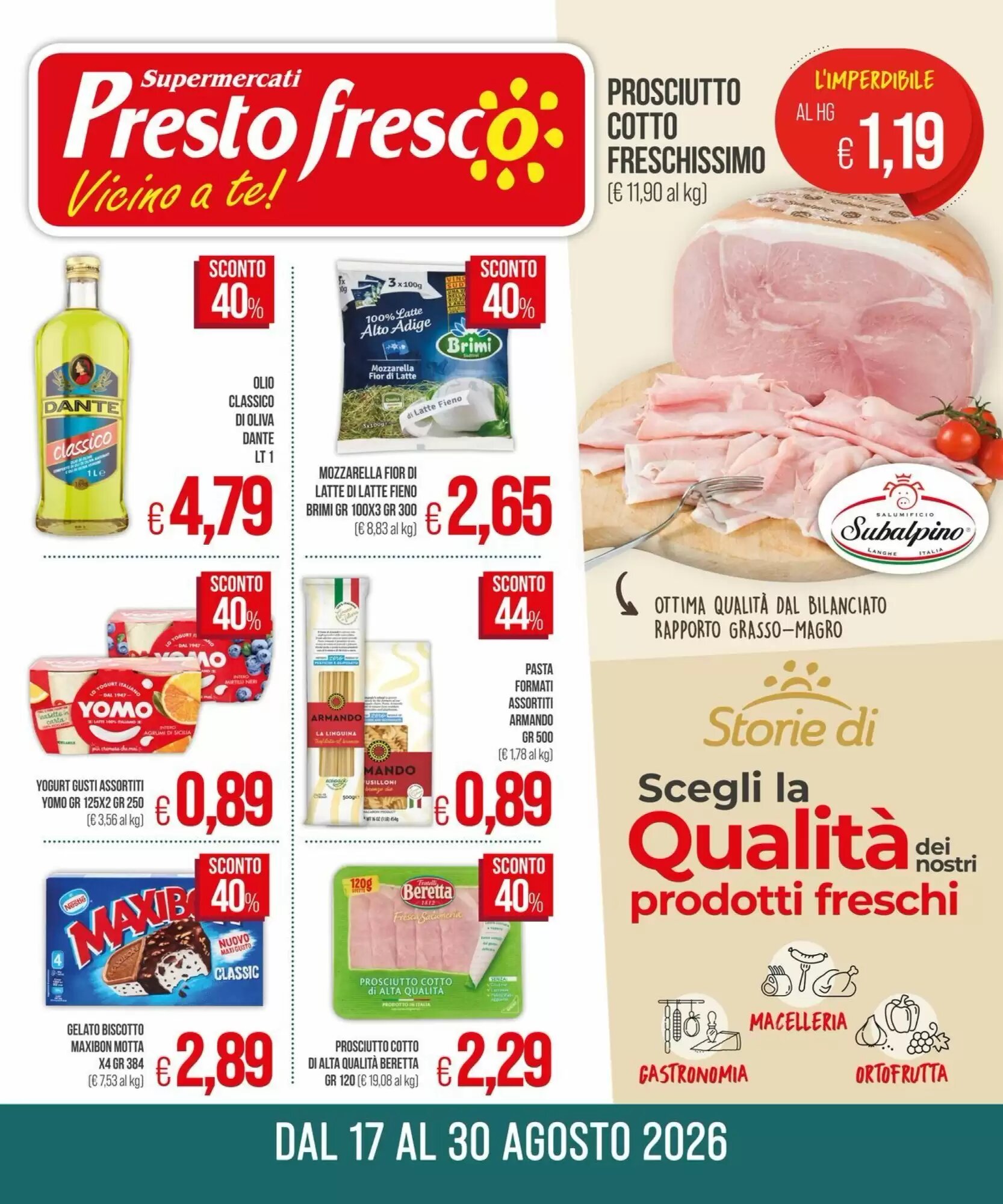 Volantino promozionale PrestoFresco valide dal 17/08/2026 - Pagina 1.