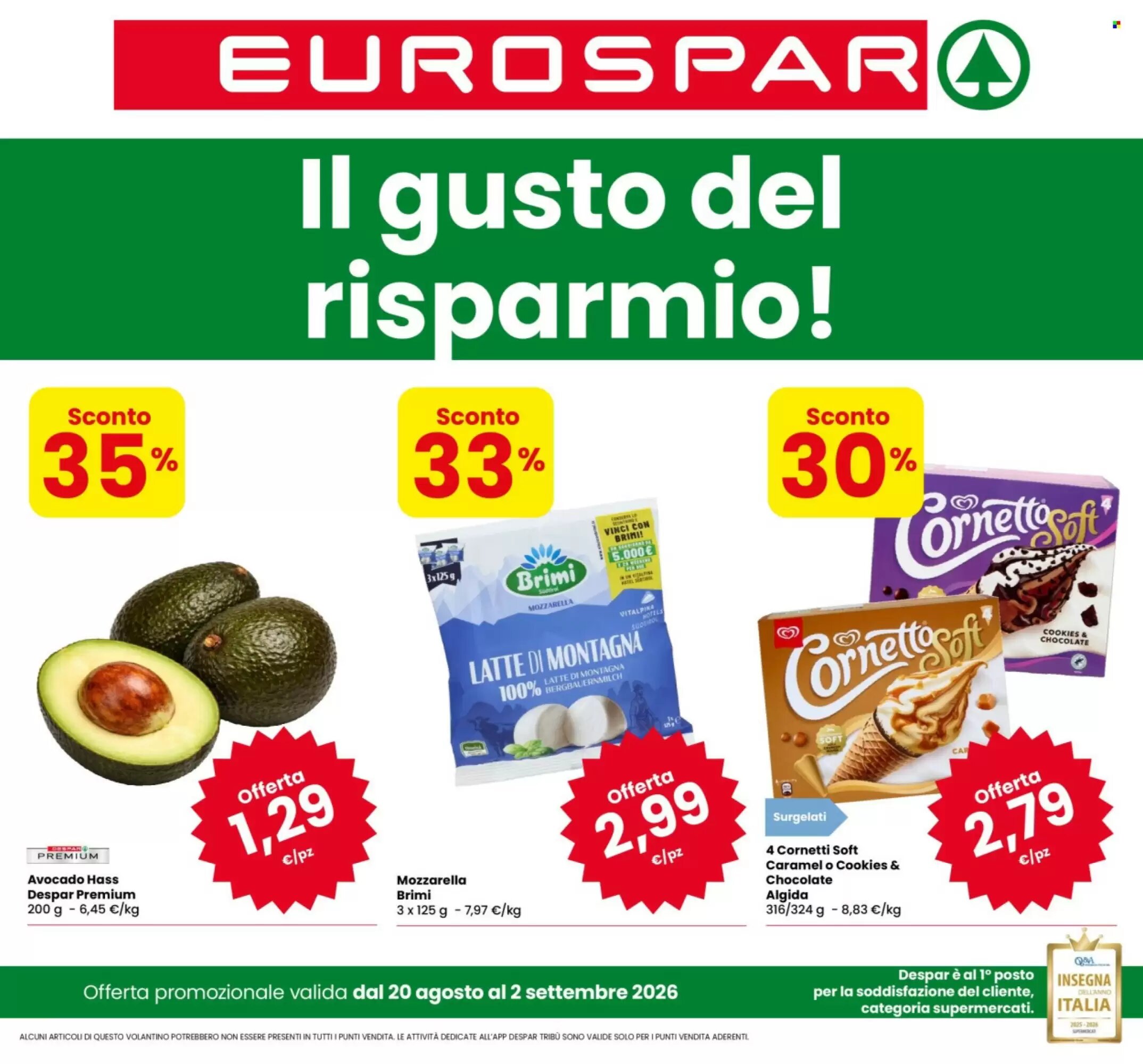 Volantino promozionale Eurospar valide dal 20/08/2026 - Pagina 1.