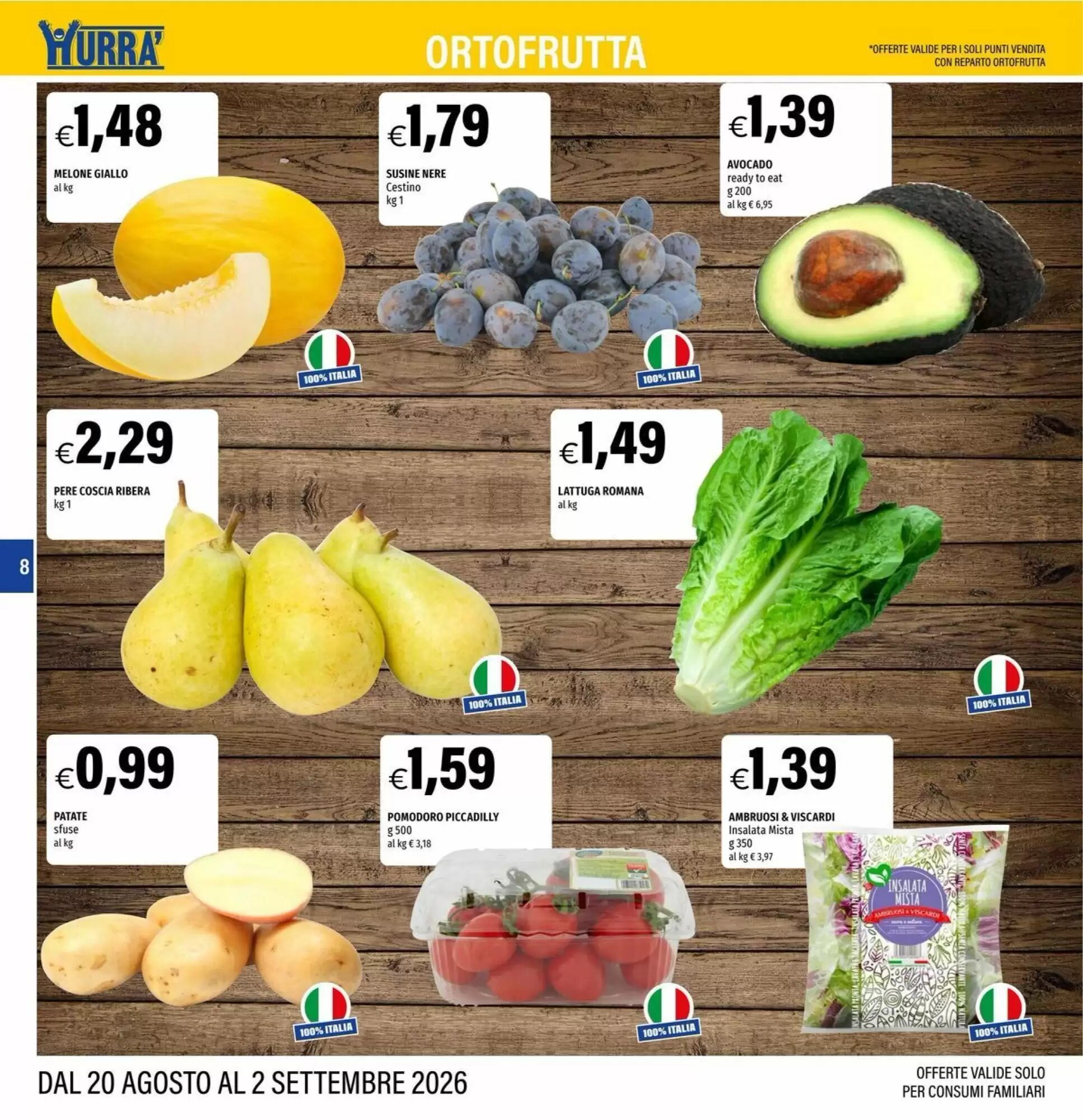 Volantino promozionale Hurrà  valide dal 20/08/2026 - Pagina 8.