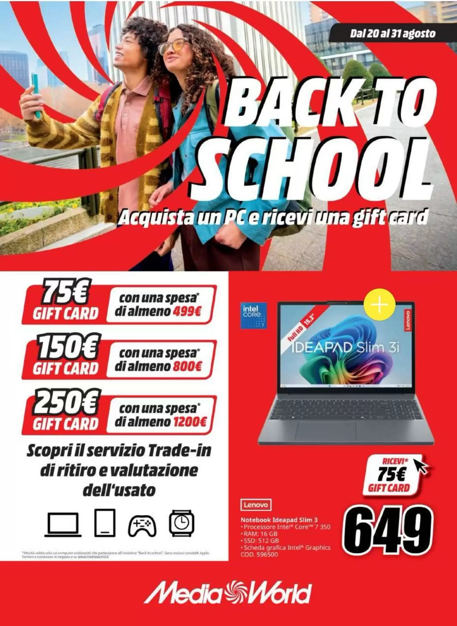 Volantino promozionale MediaWorld  valide dal 20/08/2026 - Pagina 1.