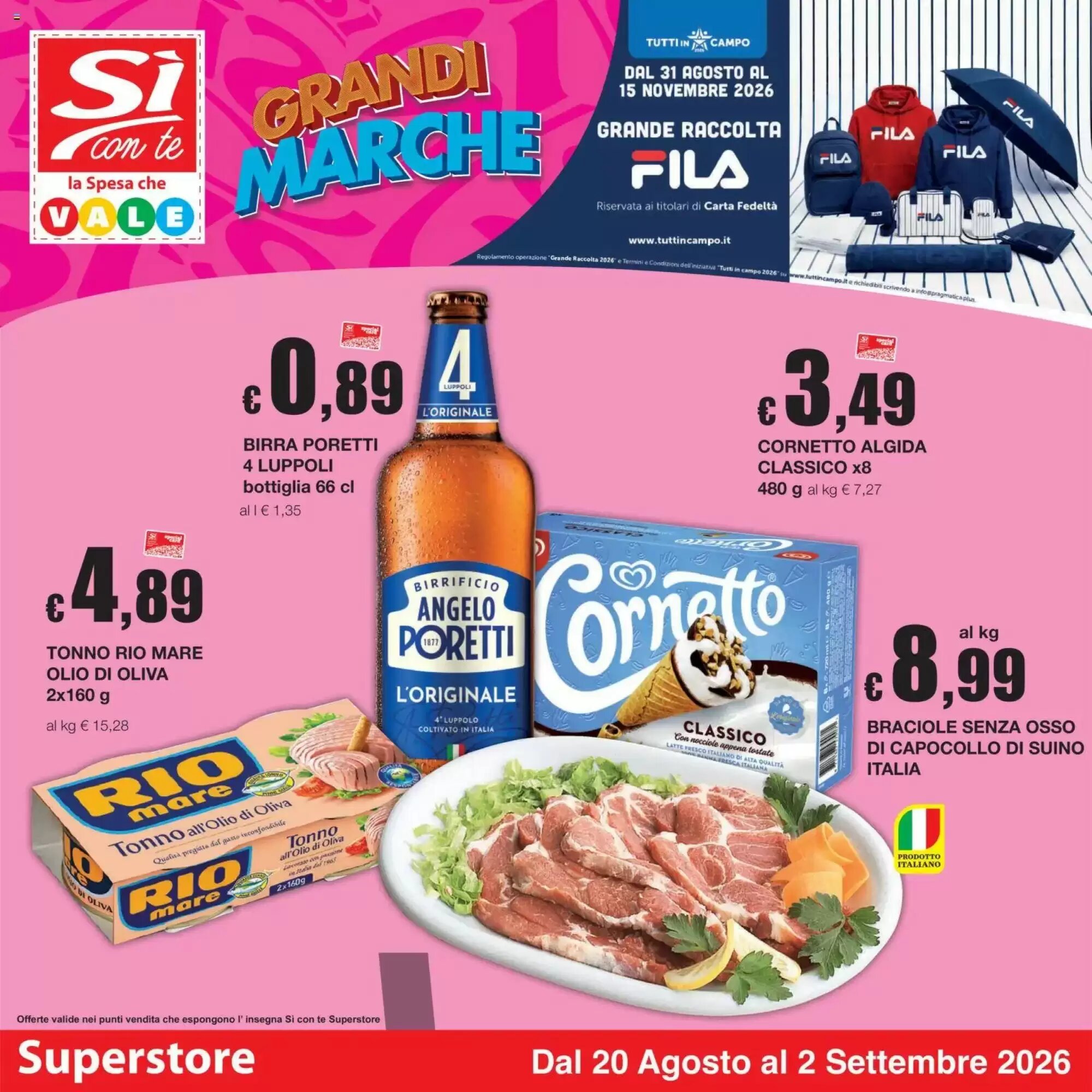 Volantino promozionale Sì con te  valide dal 20/08/2026 - Pagina 1.