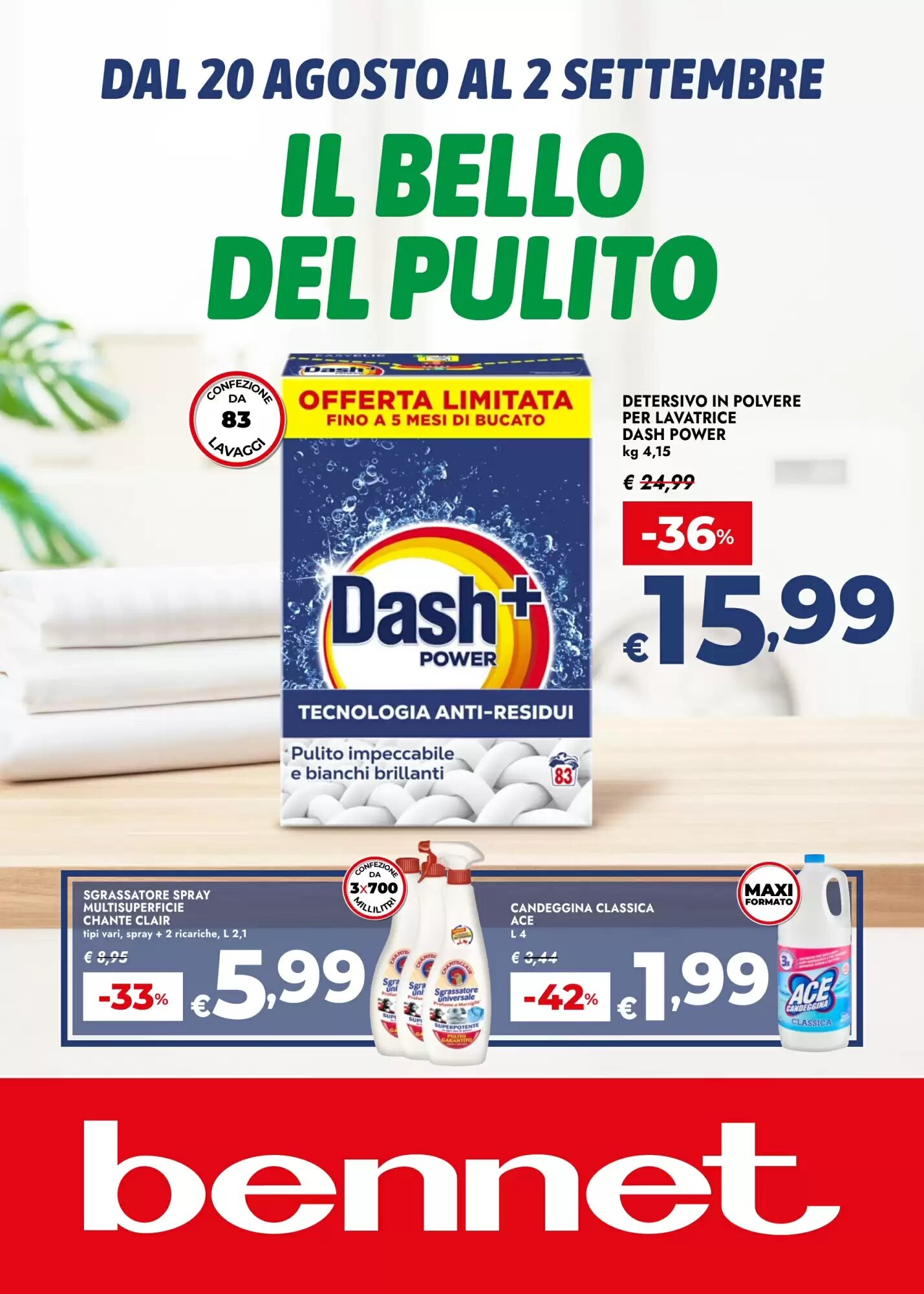Volantino promozionale Bennet  valide dal 20/08/2026 - Pagina 1.