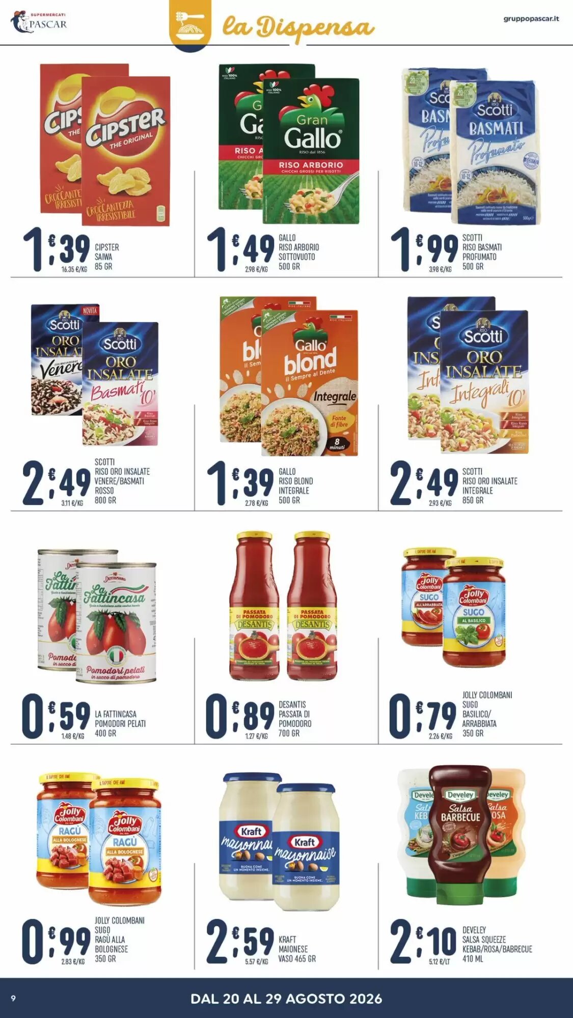 Volantino promozionale Gruppo Pascar  valide dal 20/08/2026 - Pagina 9.