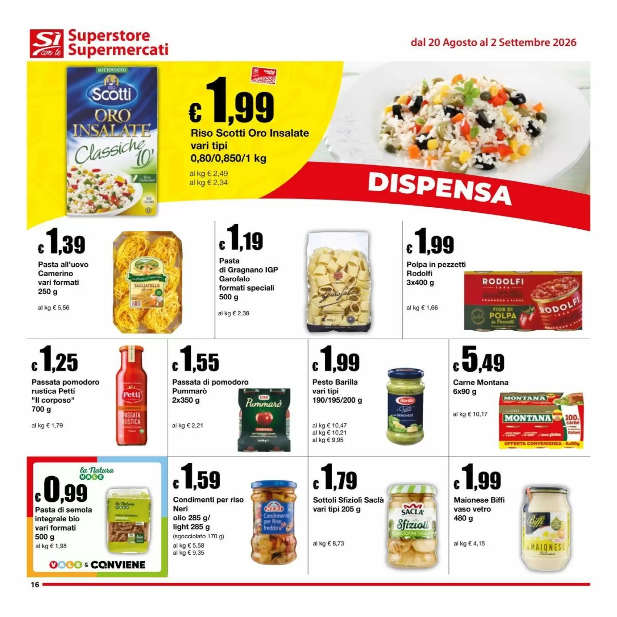 Volantino promozionale Sì con te  valide dal 20/08/2026 - Pagina 16.