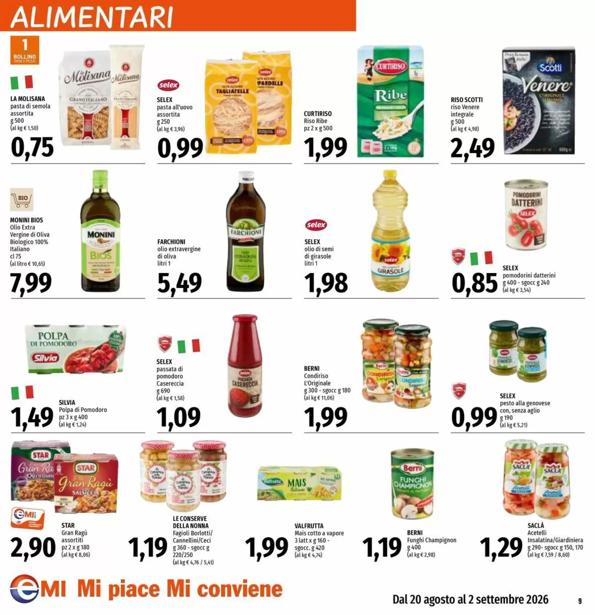 Volantino promozionale Emi Supermercati  valide dal 20/08/2026 - Pagina 9.