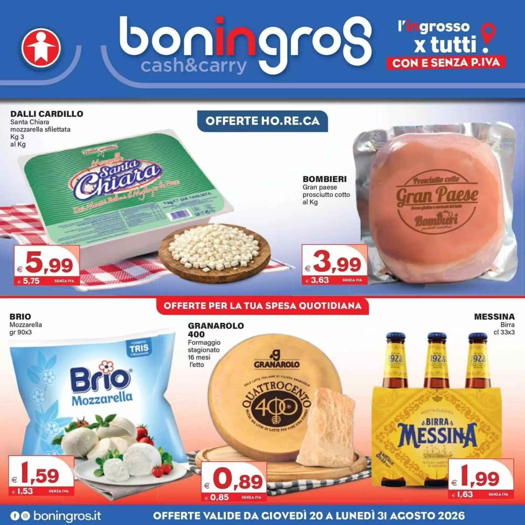 Volantino promozionale Boningros Cash and Carry valide dal 20/08/2026 - Pagina 1.