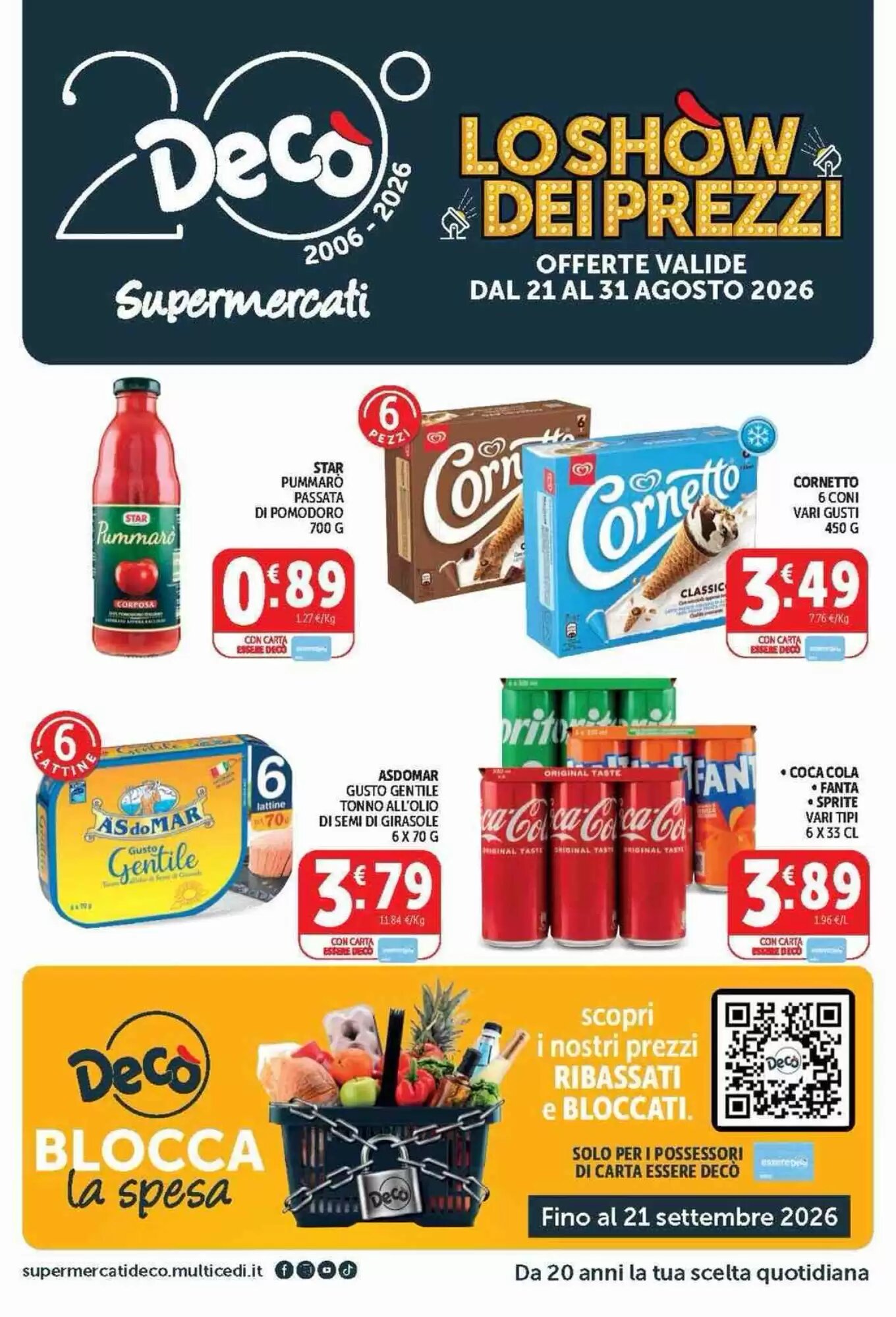 Volantino promozionale Deco Supermercati  valide dal 21/08/2026 - Pagina 1.