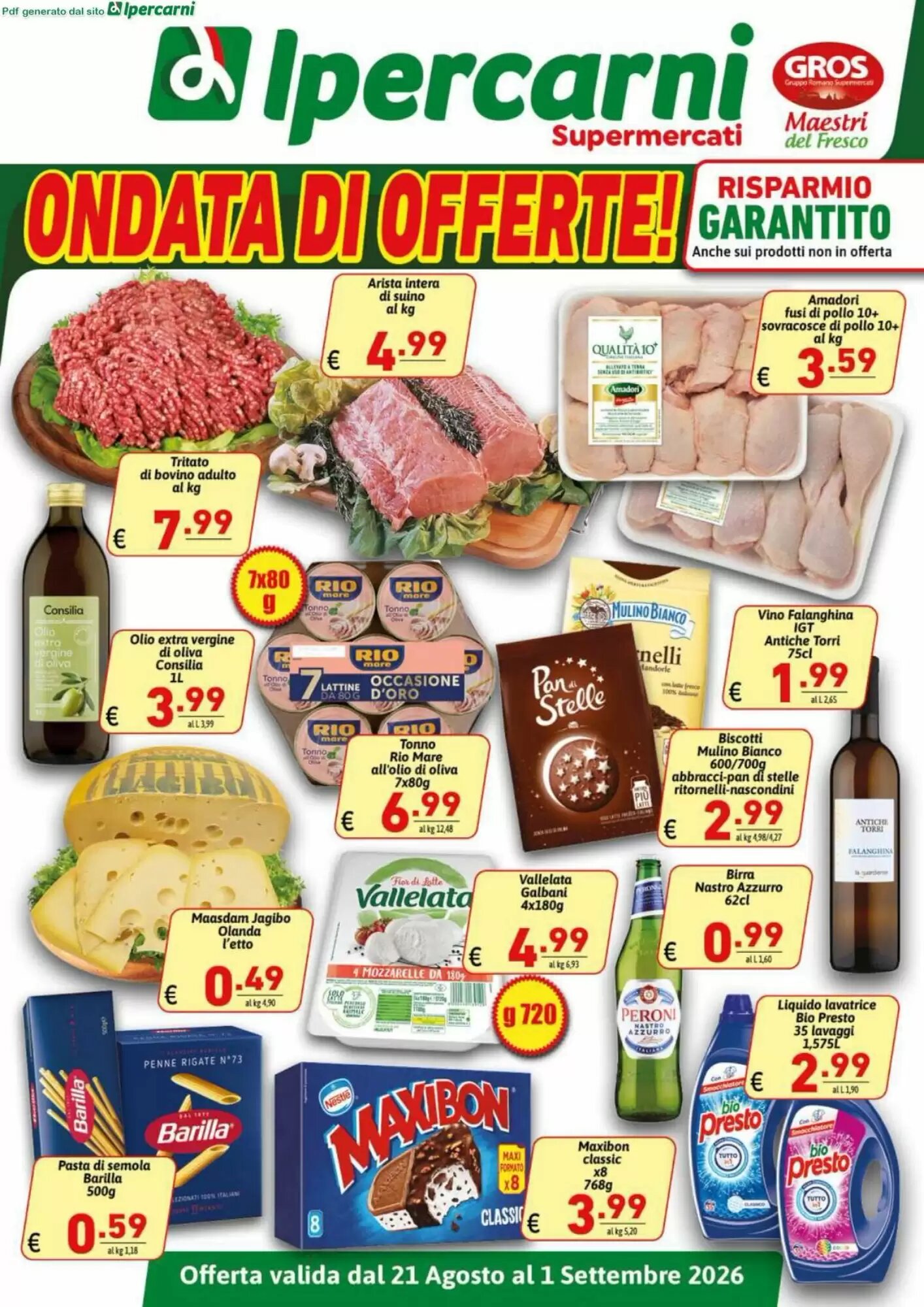 Volantino promozionale Ipercarni  valide dal 21/08/2026 - Pagina 1.