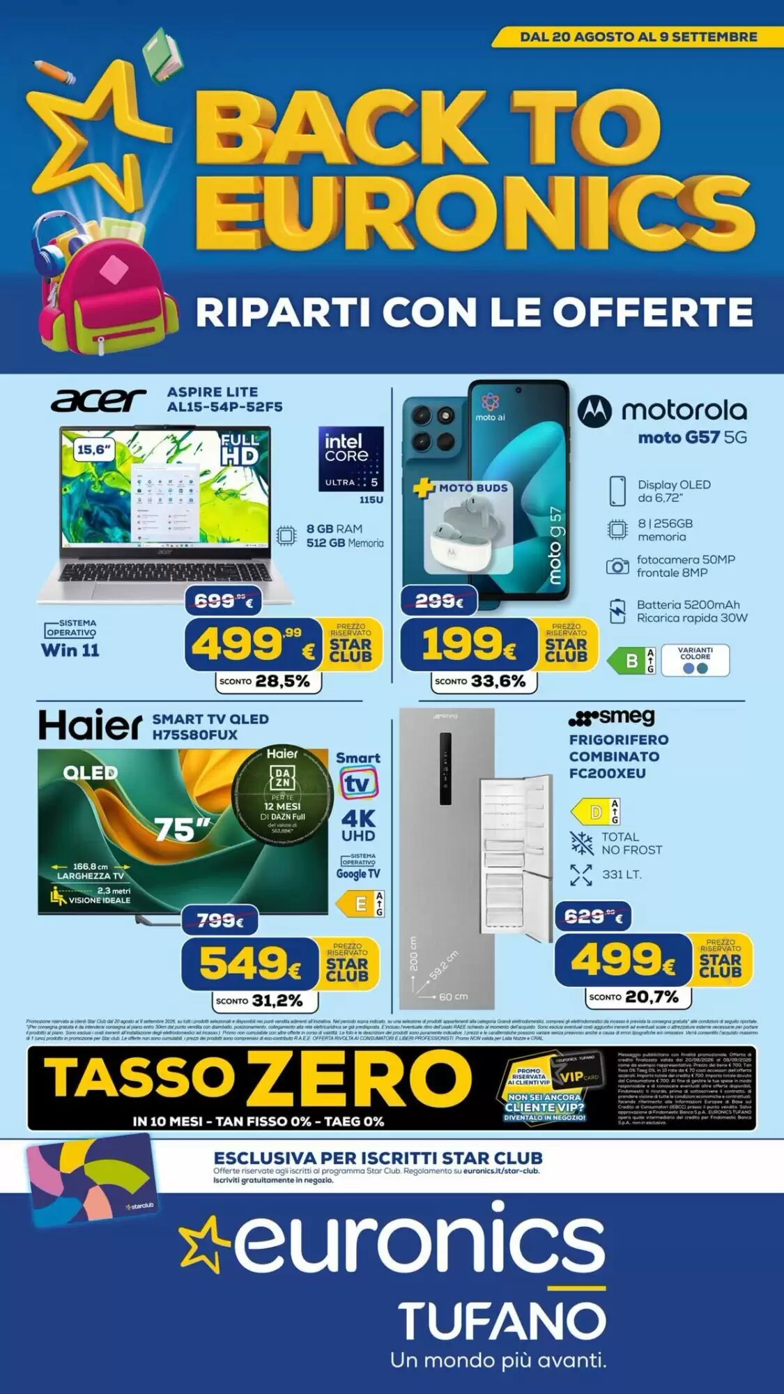 Volantino promozionale Euronics Tufano  valide dal 21/08/2026 - Pagina 1.