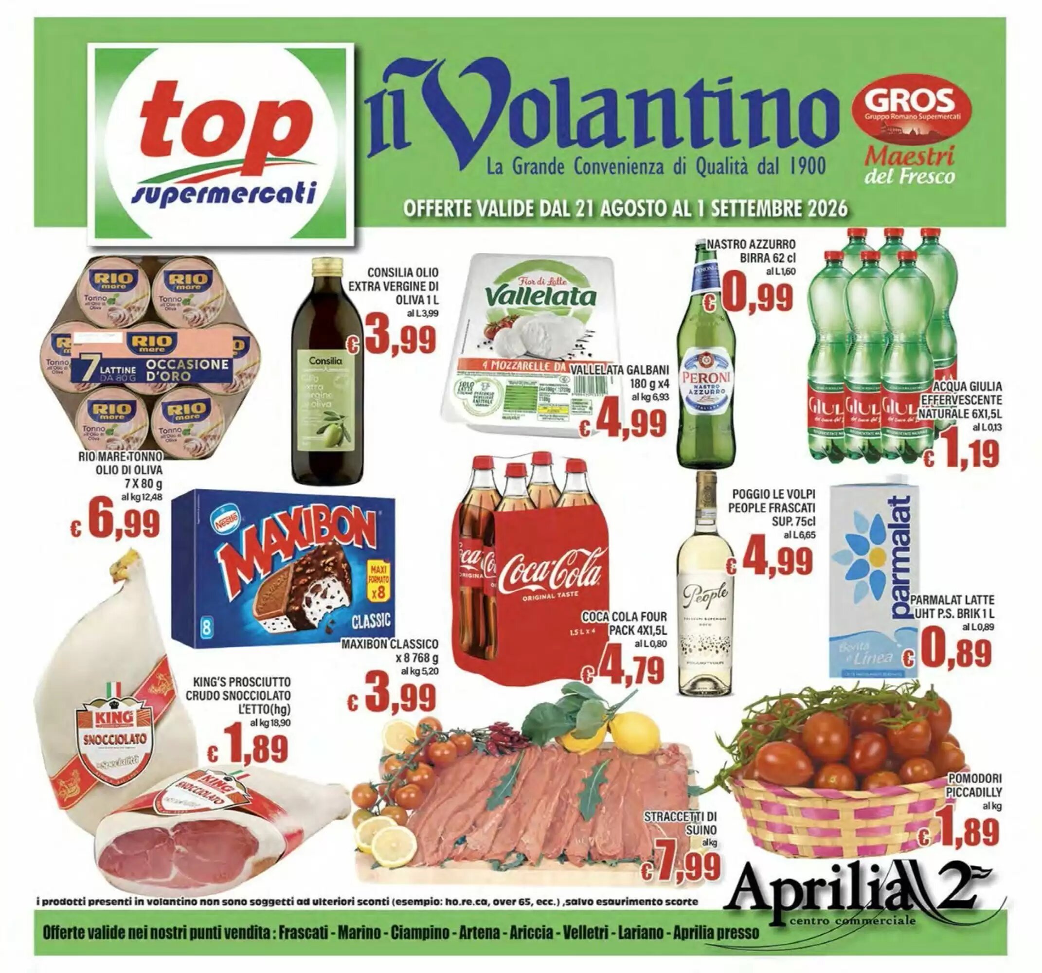 Volantino promozionale Top Supermercati  valide dal 21/08/2026 - Pagina 1.
