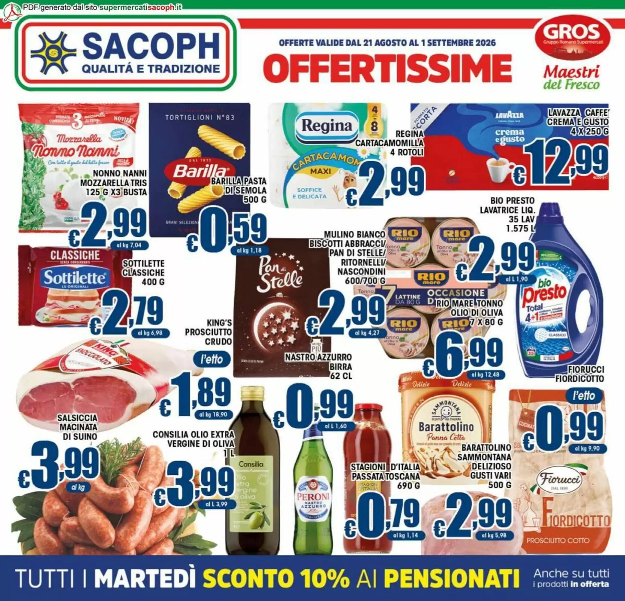 Volantino promozionale Sacoph valide dal 21/08/2026 - Pagina 1.