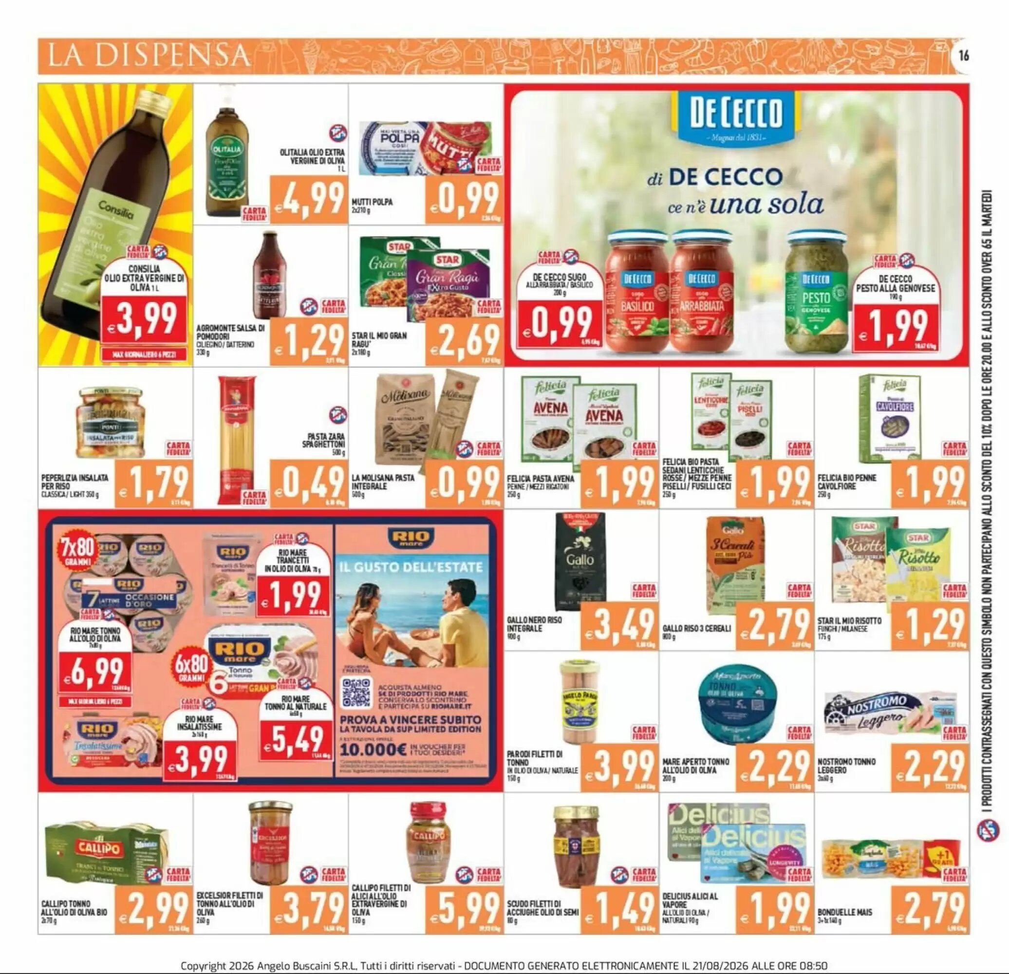 Volantino promozionale Supermercati Agorà  valide dal 21/08/2026 - Pagina 16.