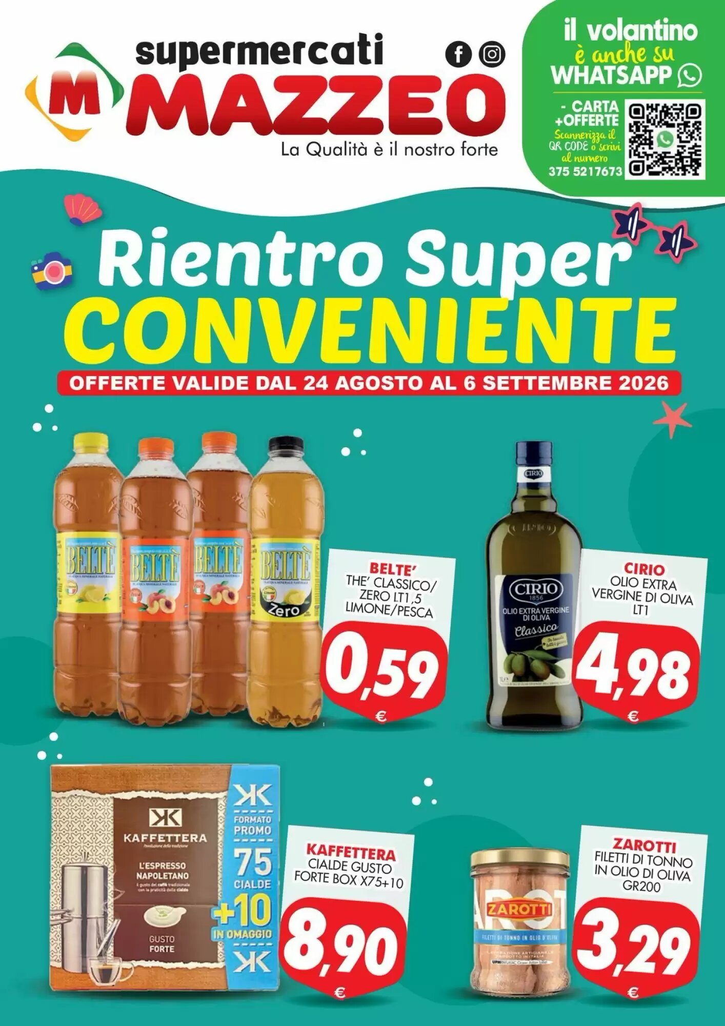 Volantino promozionale Mazzeo Supermercati  valide dal 24/08/2026 - Pagina 1.