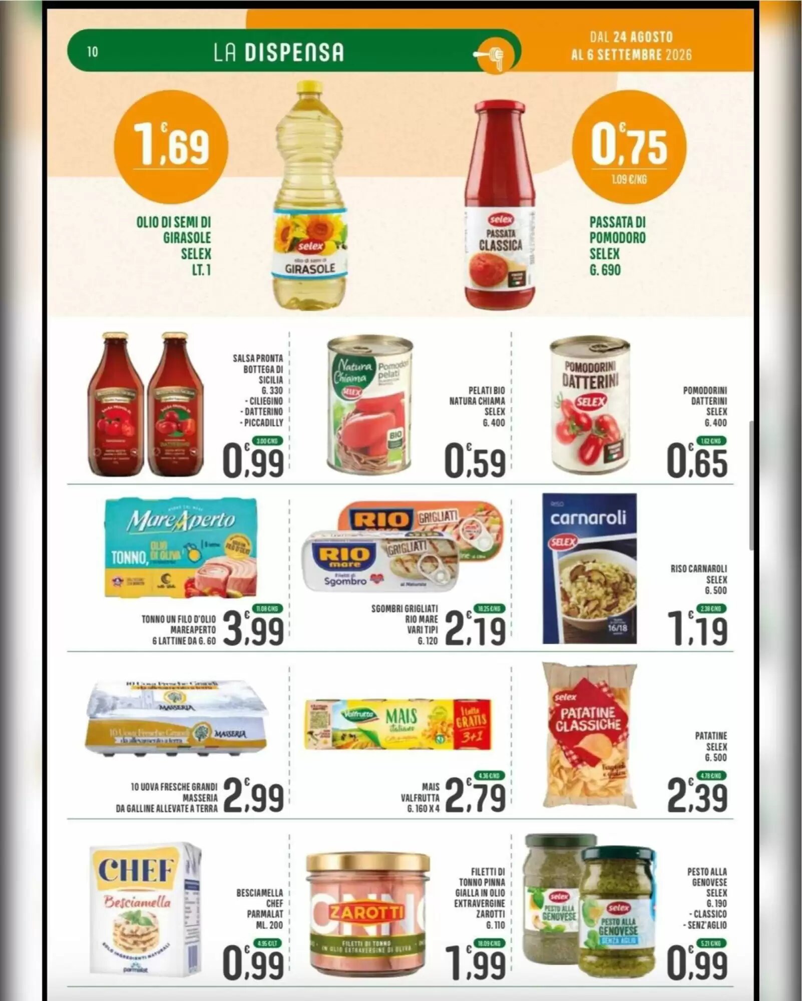 Volantino promozionale La Mimosa Supermercati  valide dal 24/08/2026 - Pagina 10.