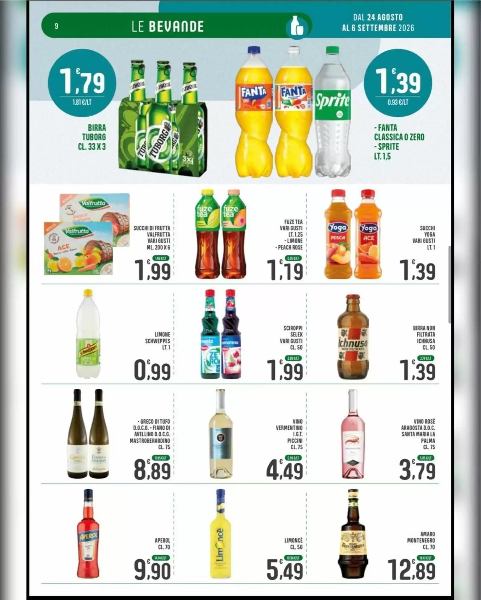Volantino promozionale La Mimosa Supermercati  valide dal 24/08/2026 - Pagina 9.