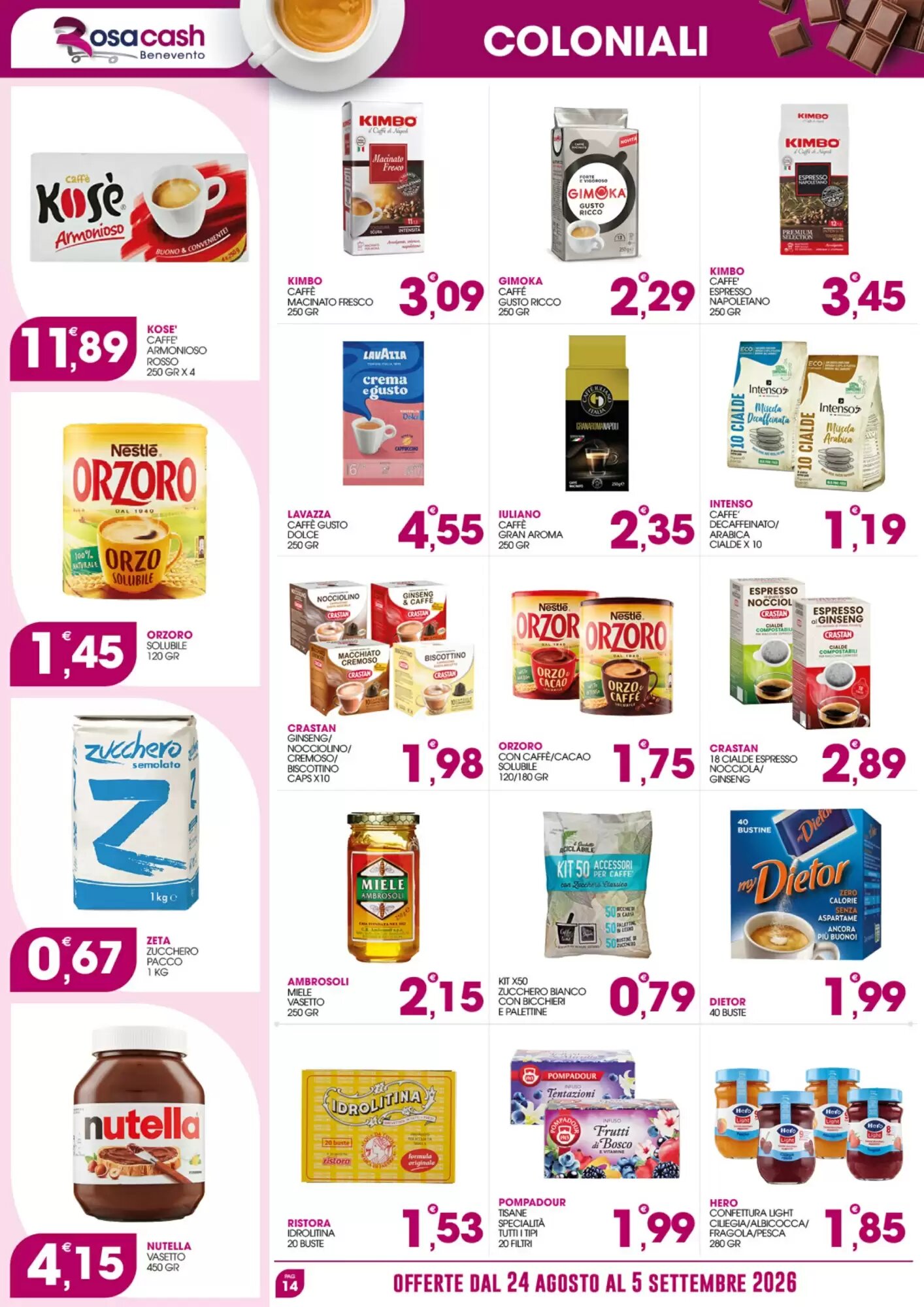 Volantino promozionale Rosa Cash  valide dal 24/08/2026 - Pagina 14.