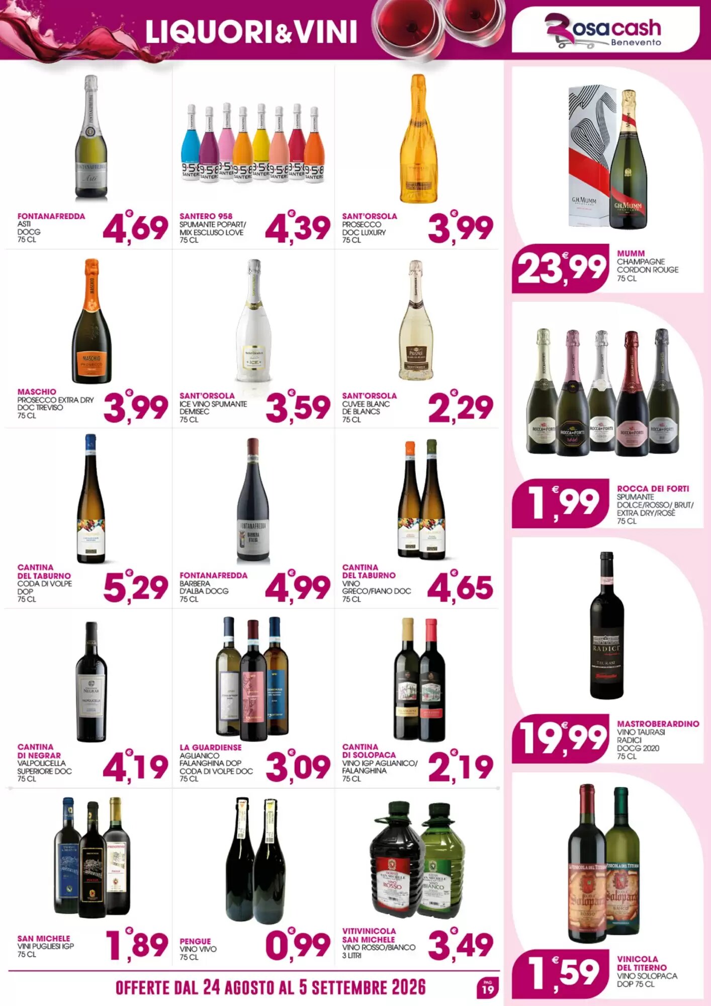 Volantino promozionale Rosa Cash  valide dal 24/08/2026 - Pagina 19.