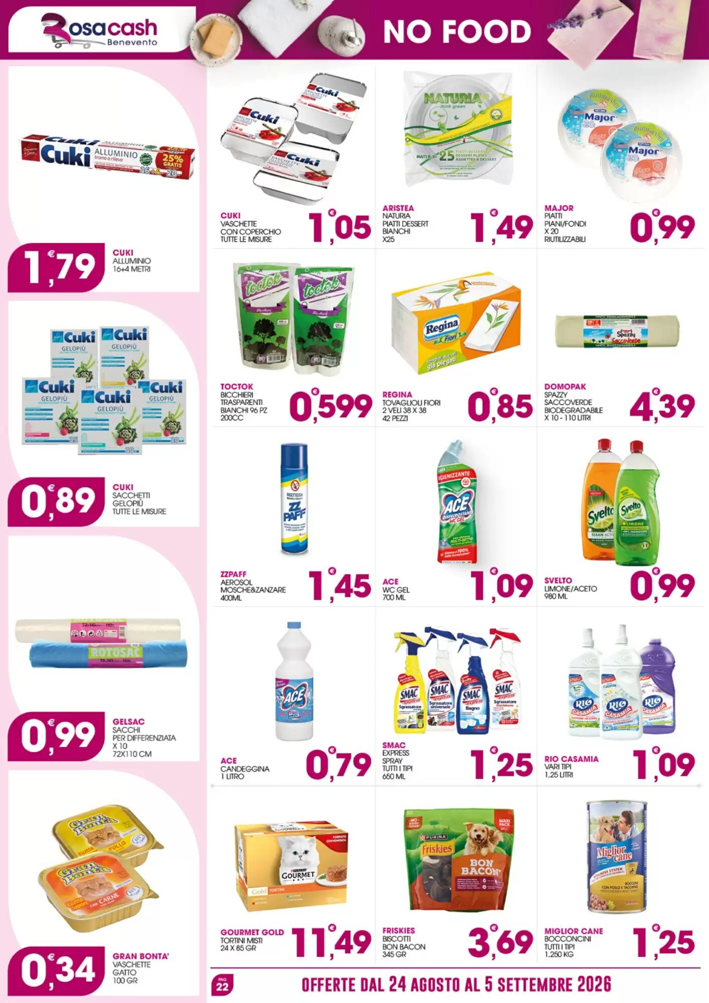 Volantino promozionale Rosa Cash  valide dal 24/08/2026 - Pagina 22.