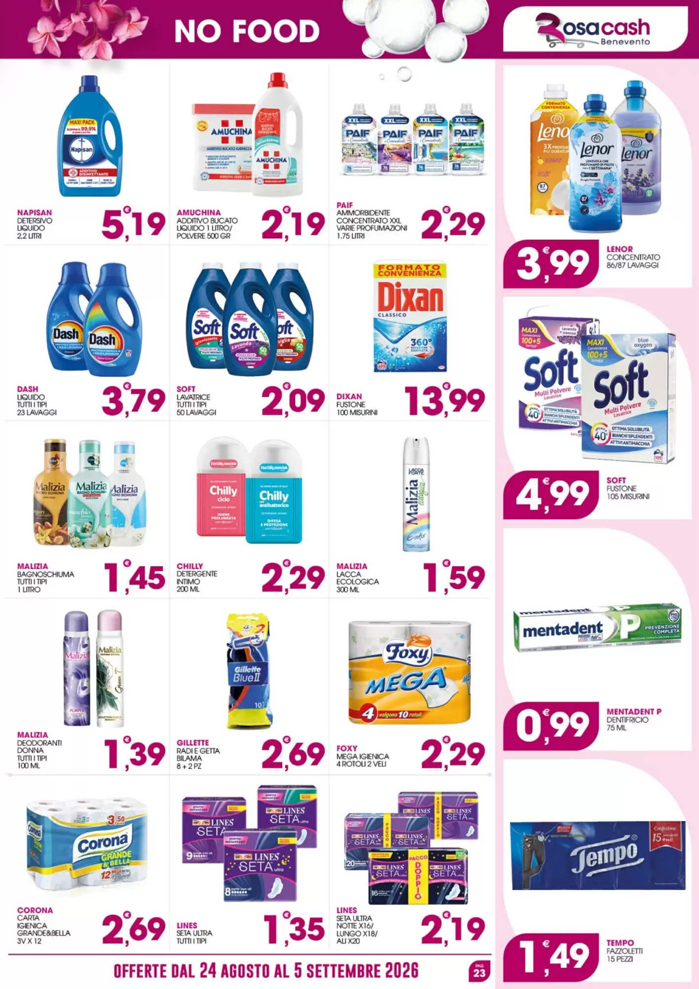 Volantino promozionale Rosa Cash  valide dal 24/08/2026 - Pagina 23.