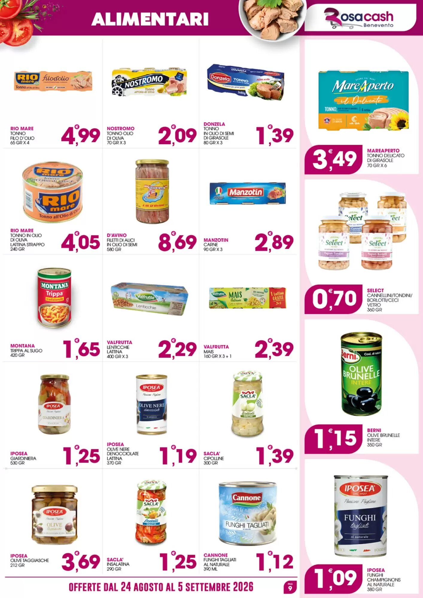Volantino promozionale Rosa Cash  valide dal 24/08/2026 - Pagina 9.